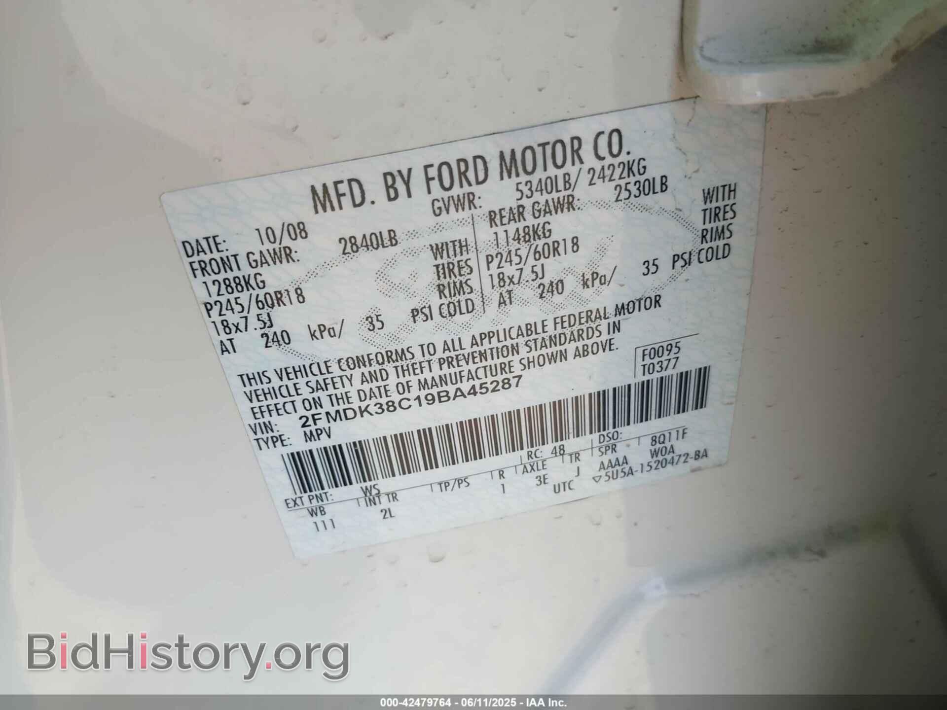 2009 FORD EDGE - VIN: 2FMDK38C19BA45287 - Photo 9