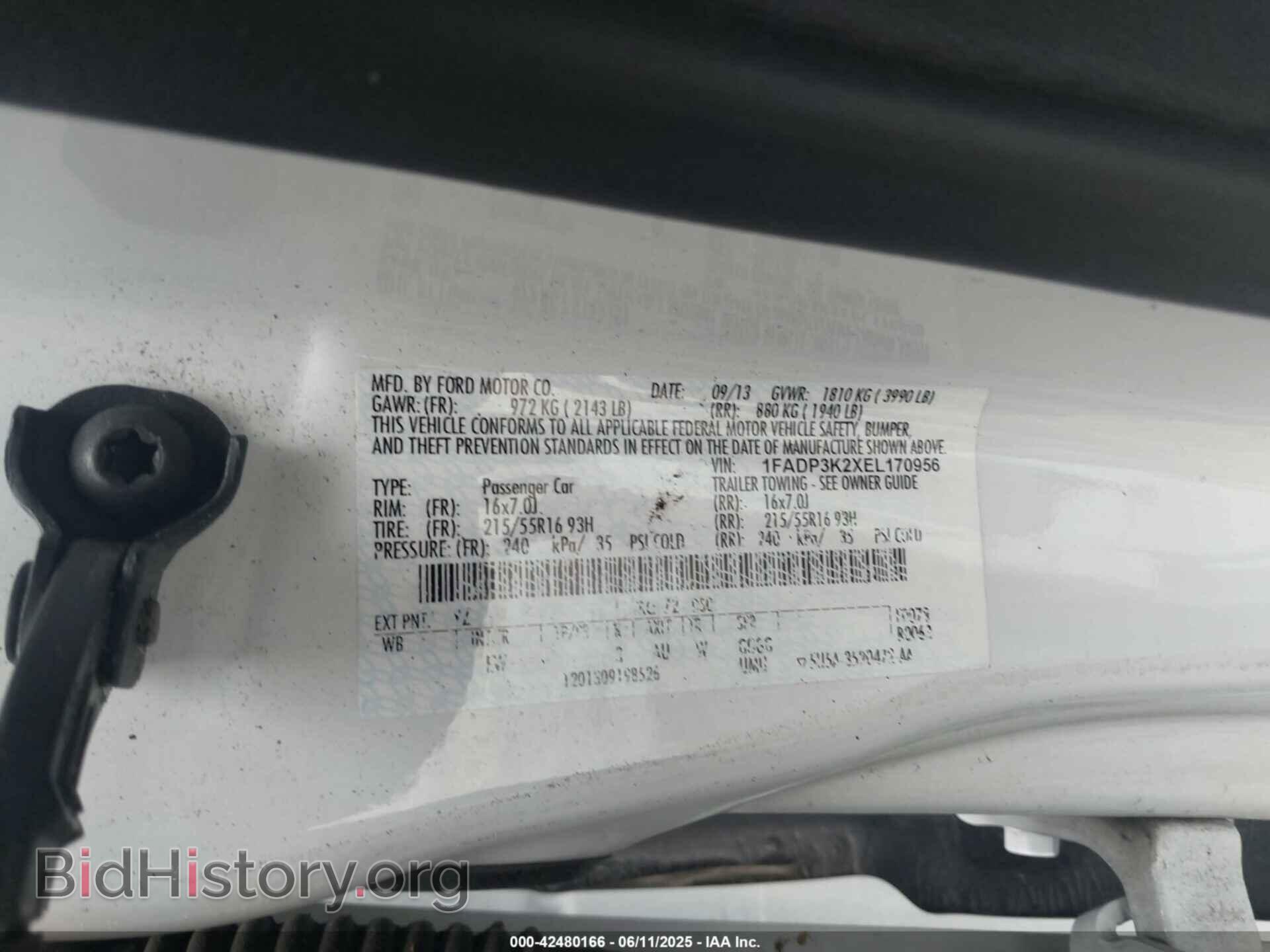 2014 FORD FOCUS - VIN: 1FADP3K2XEL170956 - Фото 9
