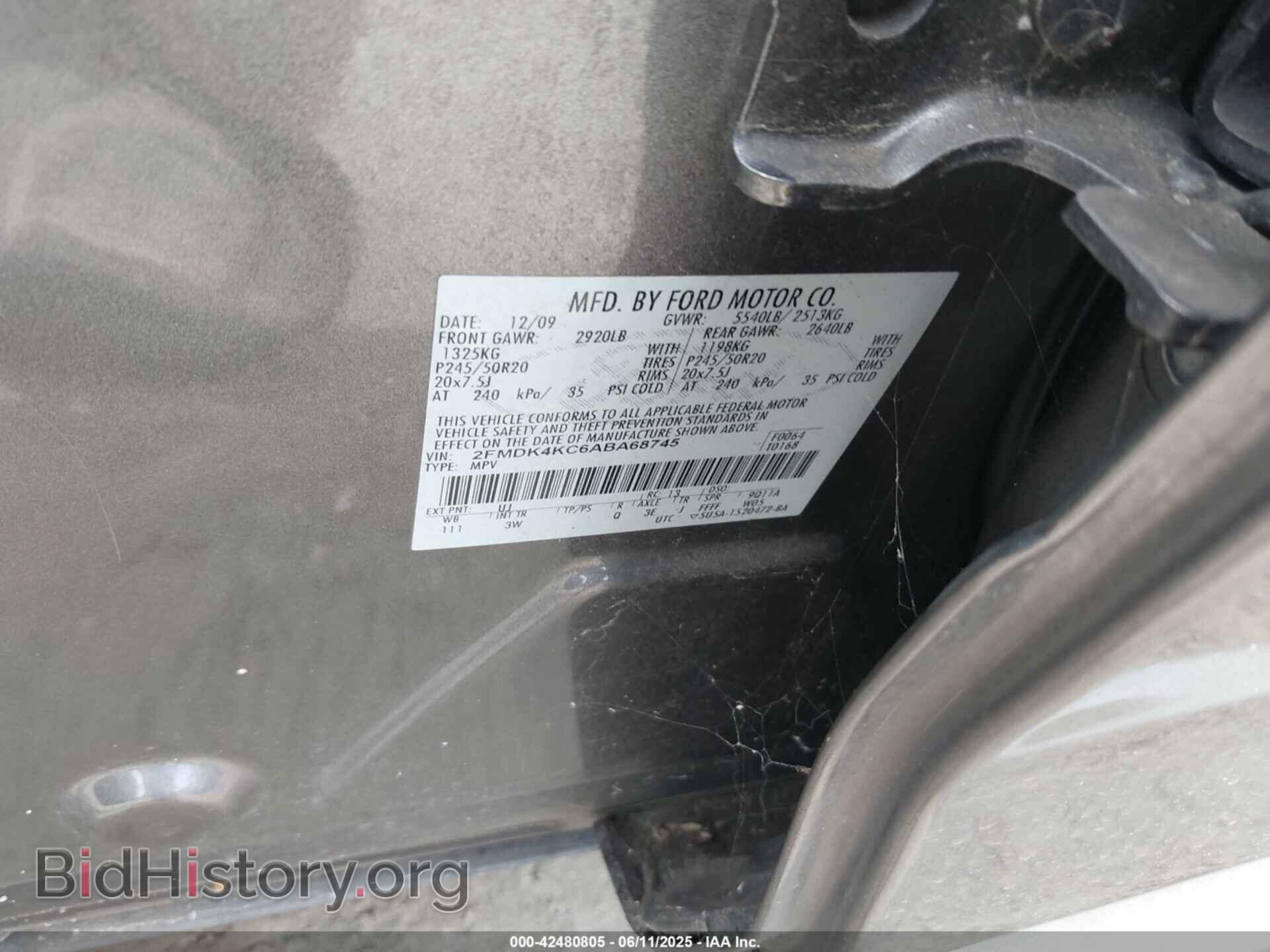 2010 FORD EDGE - VIN: 2FMDK4KC6ABA68745 - Фото 9