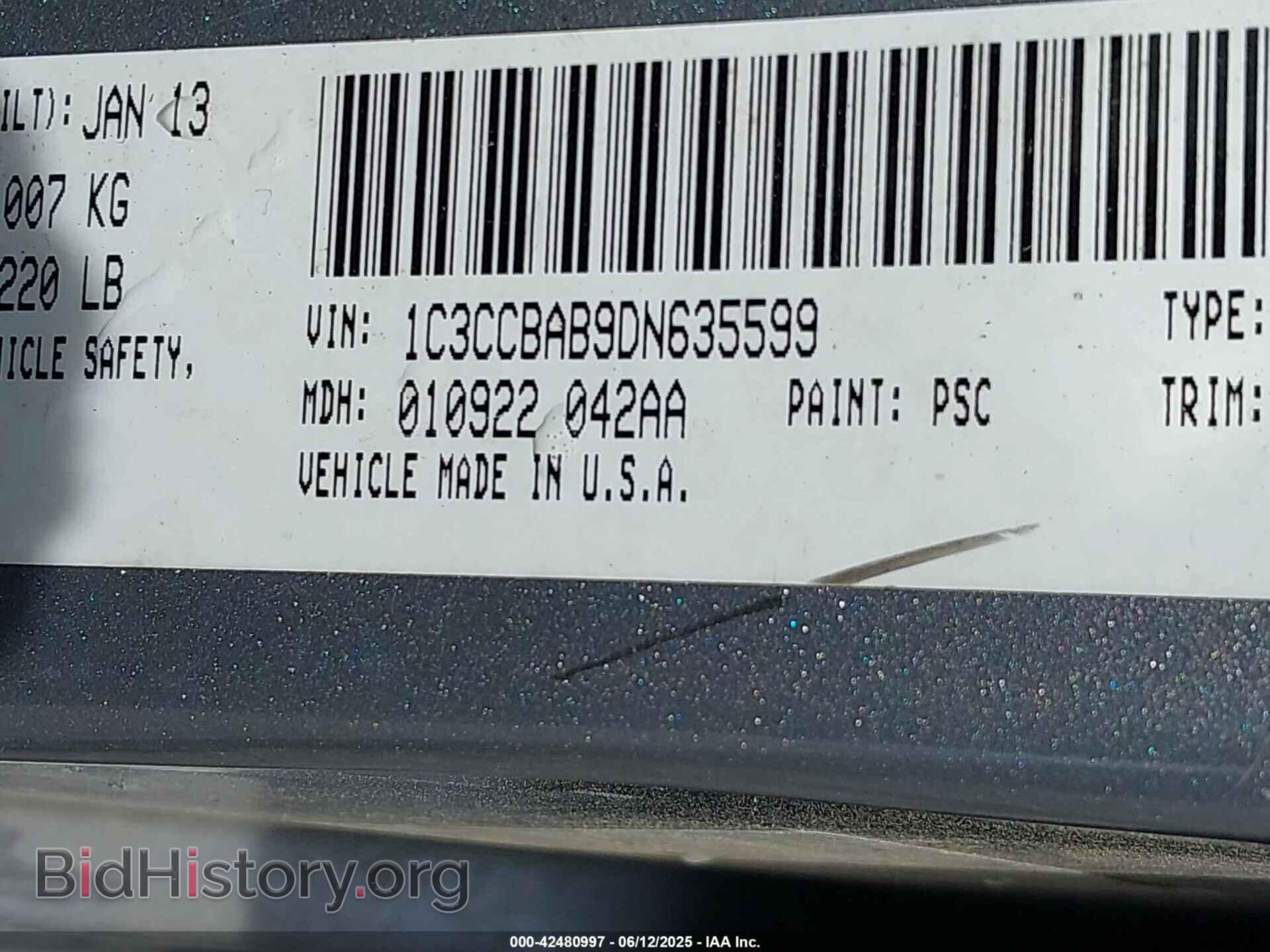 2013 CHRYSLER 200 - VIN: 1C3CCBAB9DN635599 - Фото 9