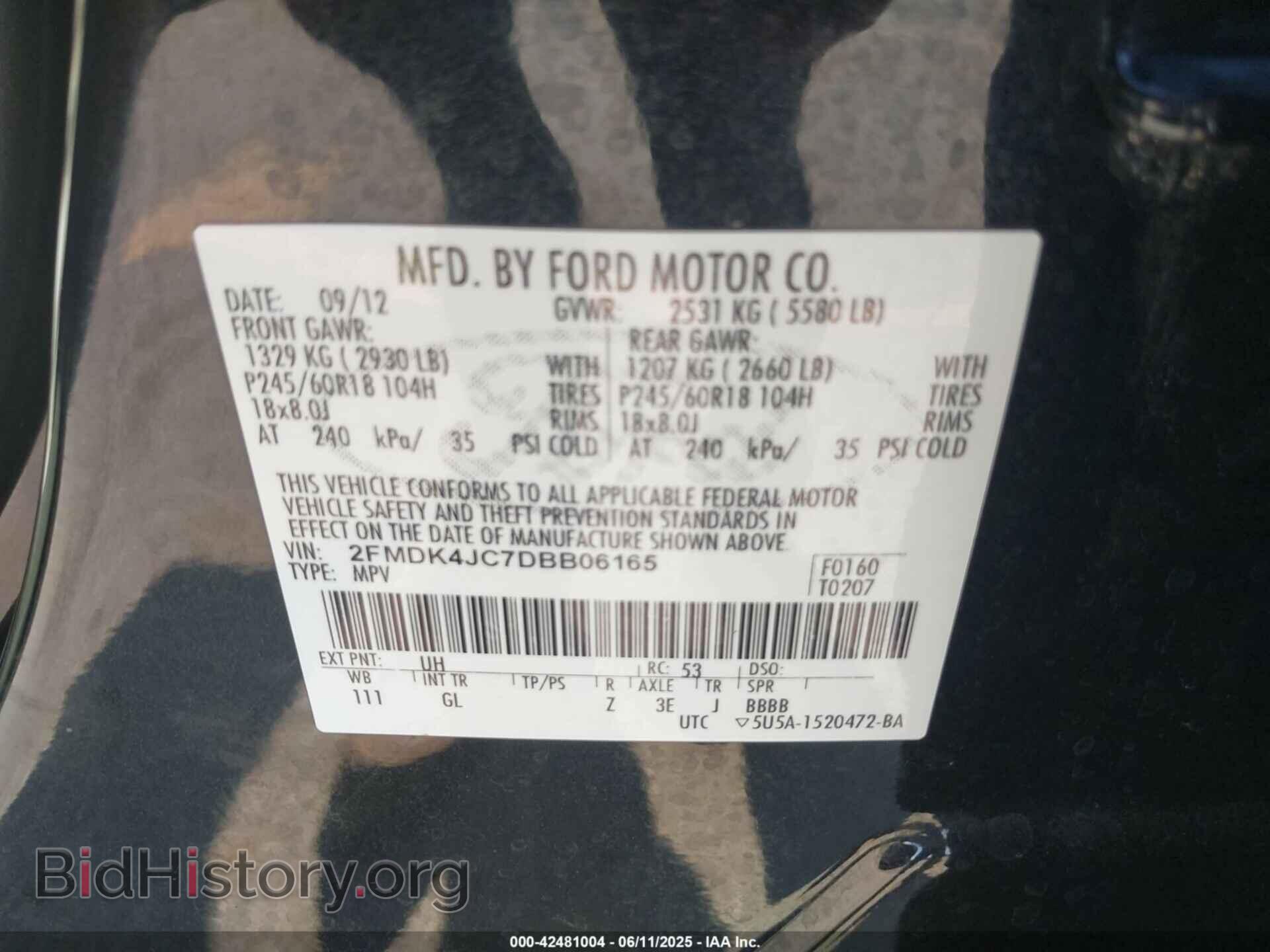 2013 FORD EDGE - VIN: 2FMDK4JC7DBB06165 - Фото 9