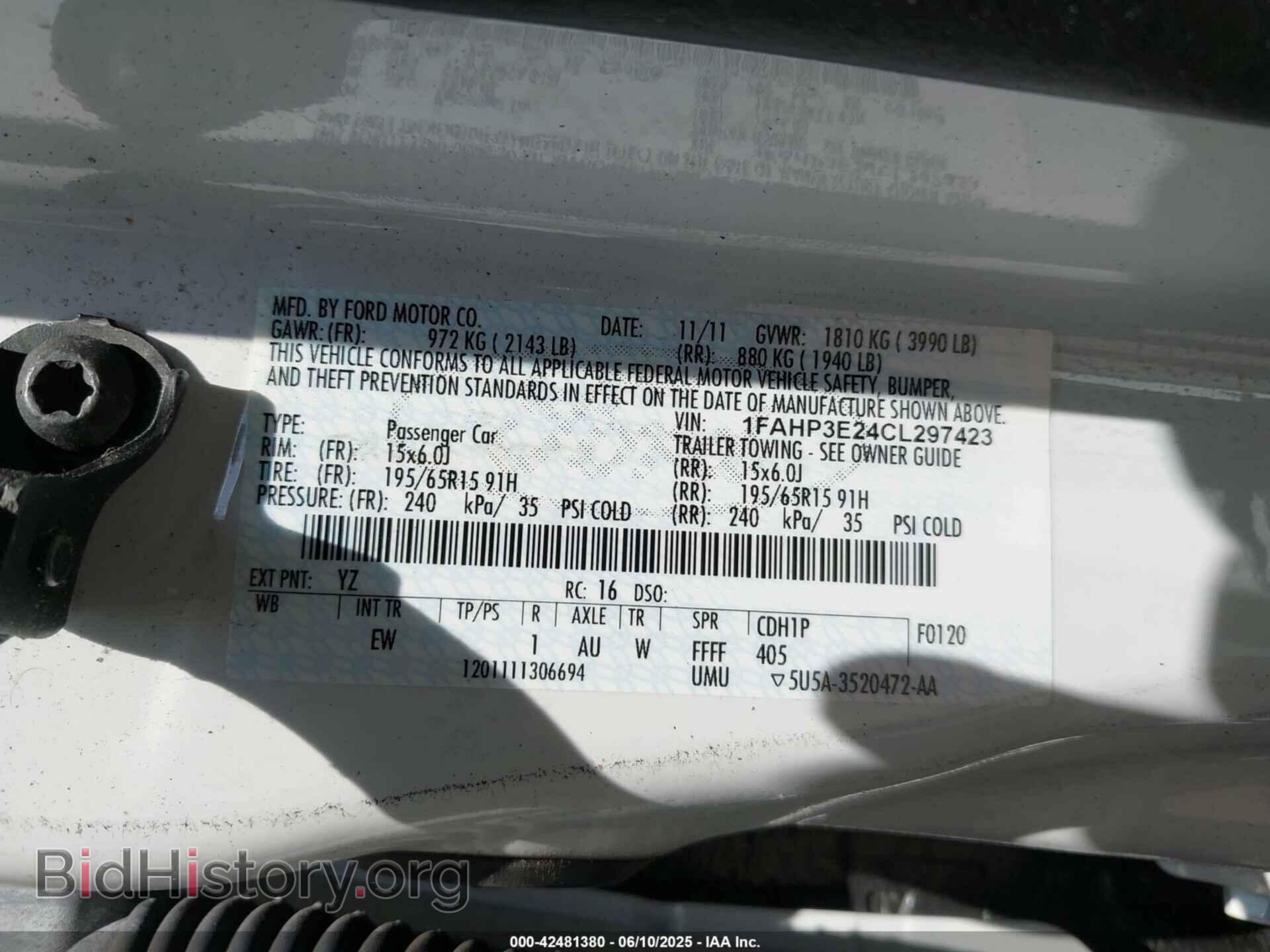 2012 FORD FOCUS - VIN: 1FAHP3E24CL297423 - Фото 9