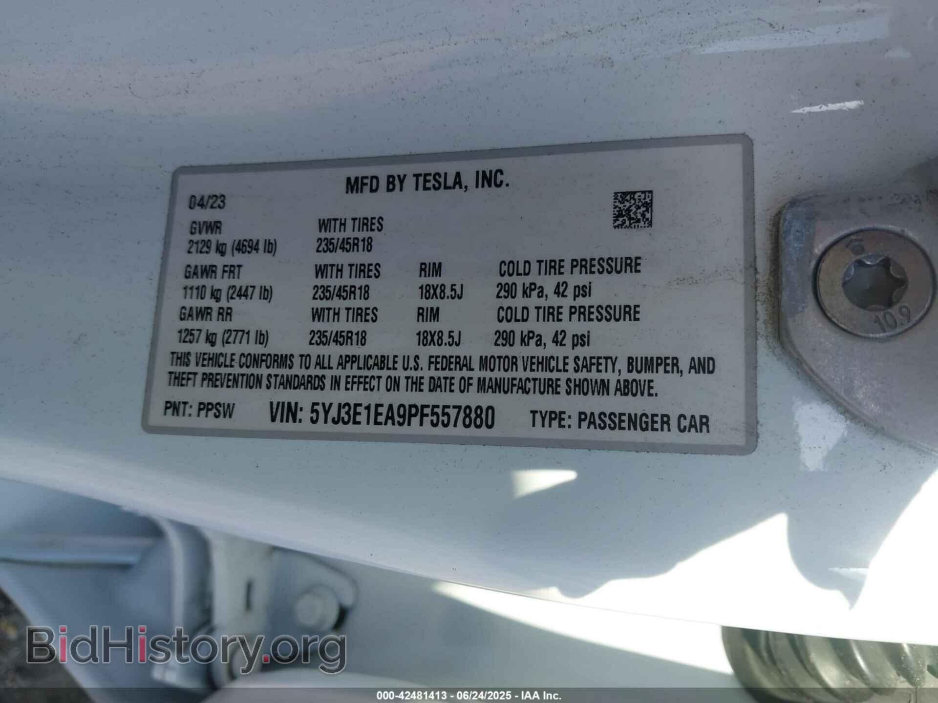 2023 TESLA MODEL 3 - VIN: 5YJ3E1EA9PF557880 - Фото 9