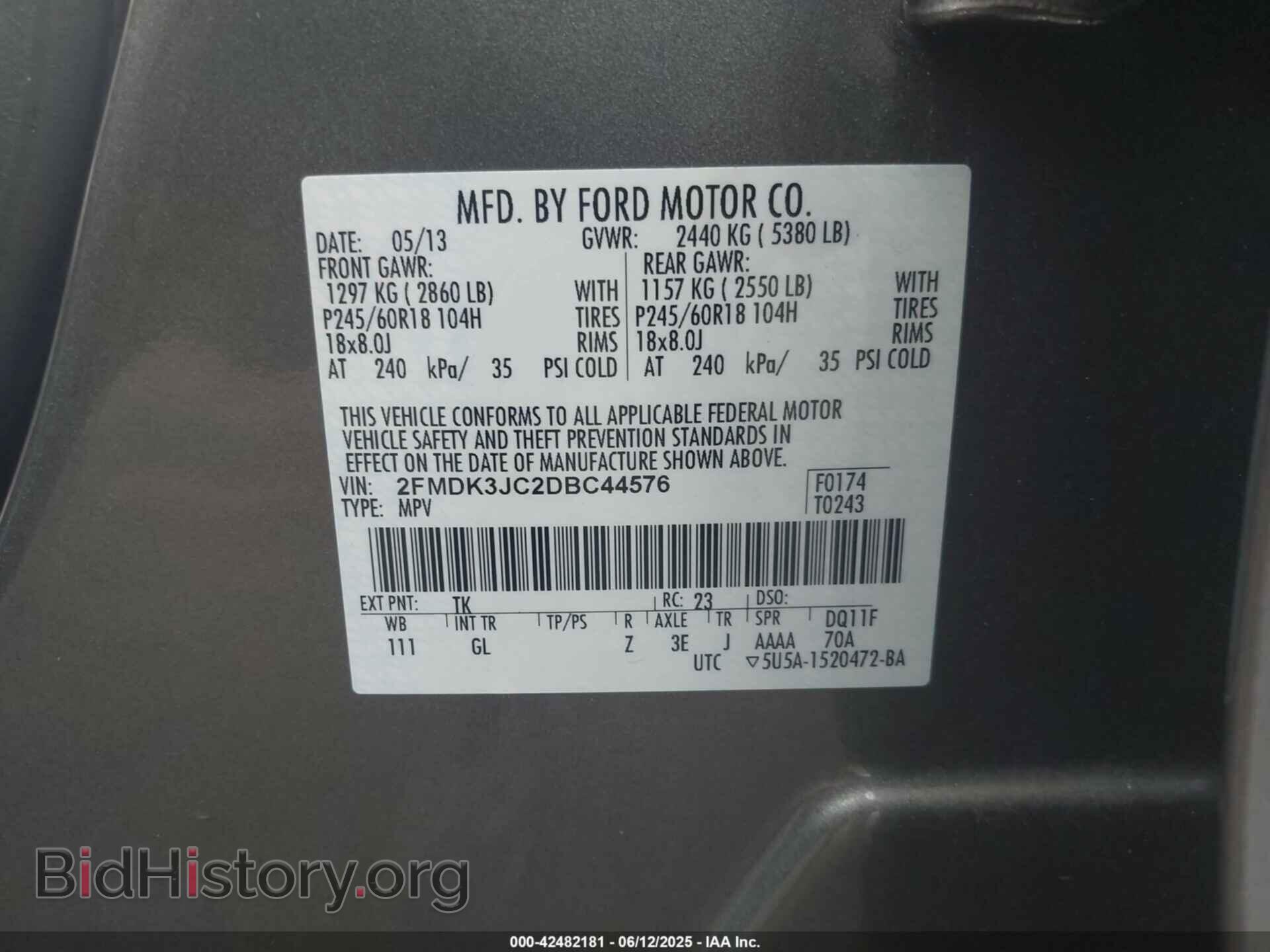 2013 FORD EDGE - VIN: 2FMDK3JC2DBC44576 - Photo 9