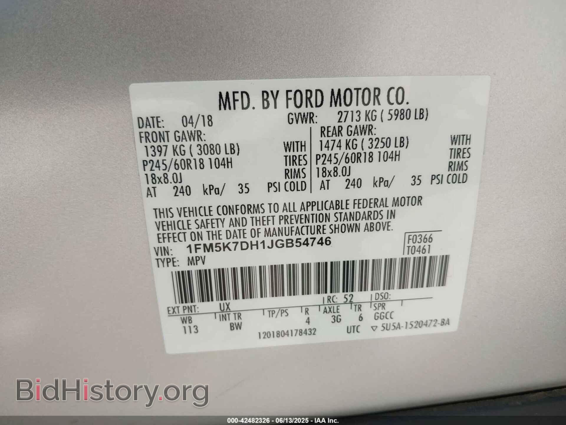 2018 FORD EXPLORER - VIN: 1FM5K7DH1JGB54746 - Photo 9