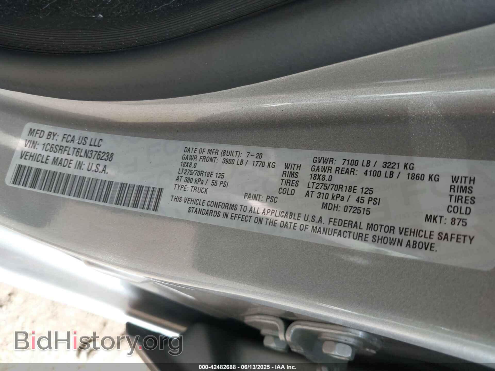 2020 RAM 1500 - VIN: 1C6SRFLT6LN376238 - Фото 9