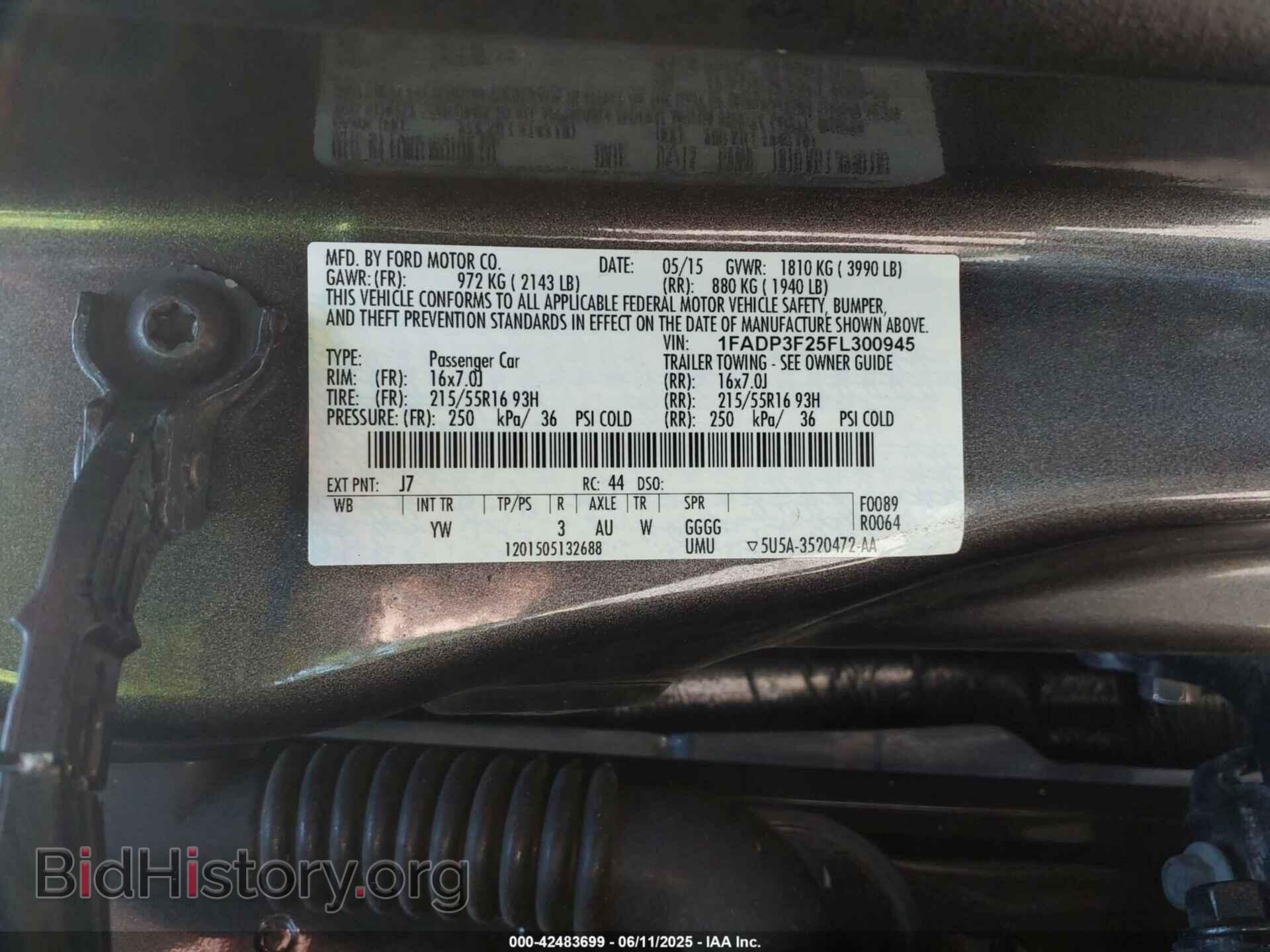 2015 FORD FOCUS - VIN: 1FADP3F25FL300945 - Фото 9