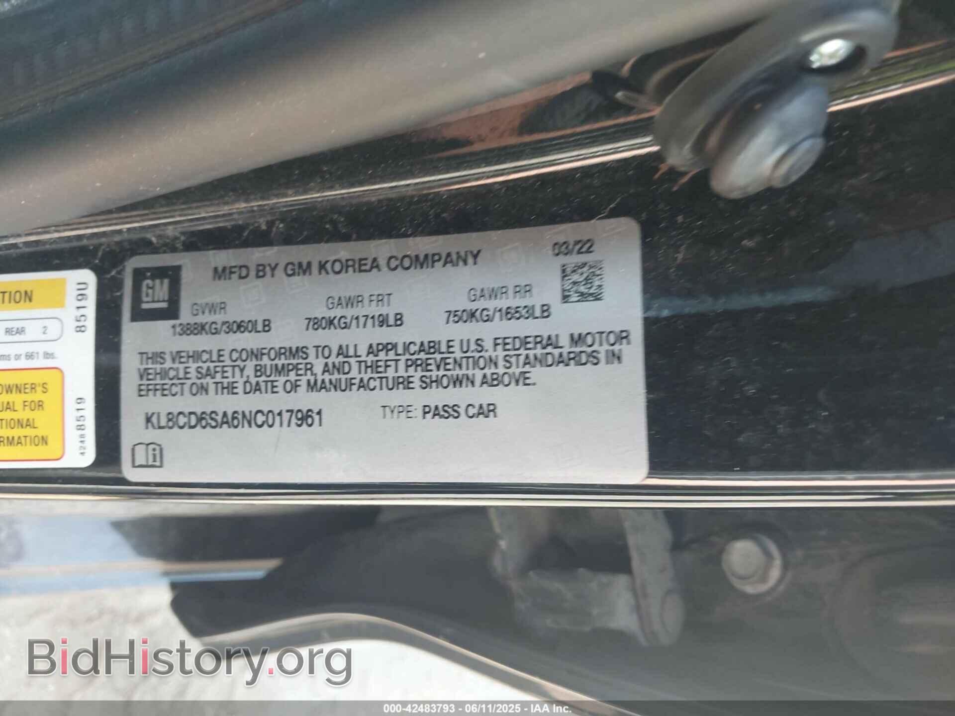 2022 CHEVROLET SPARK - VIN: KL8CD6SA6NC017961 - Фото 9