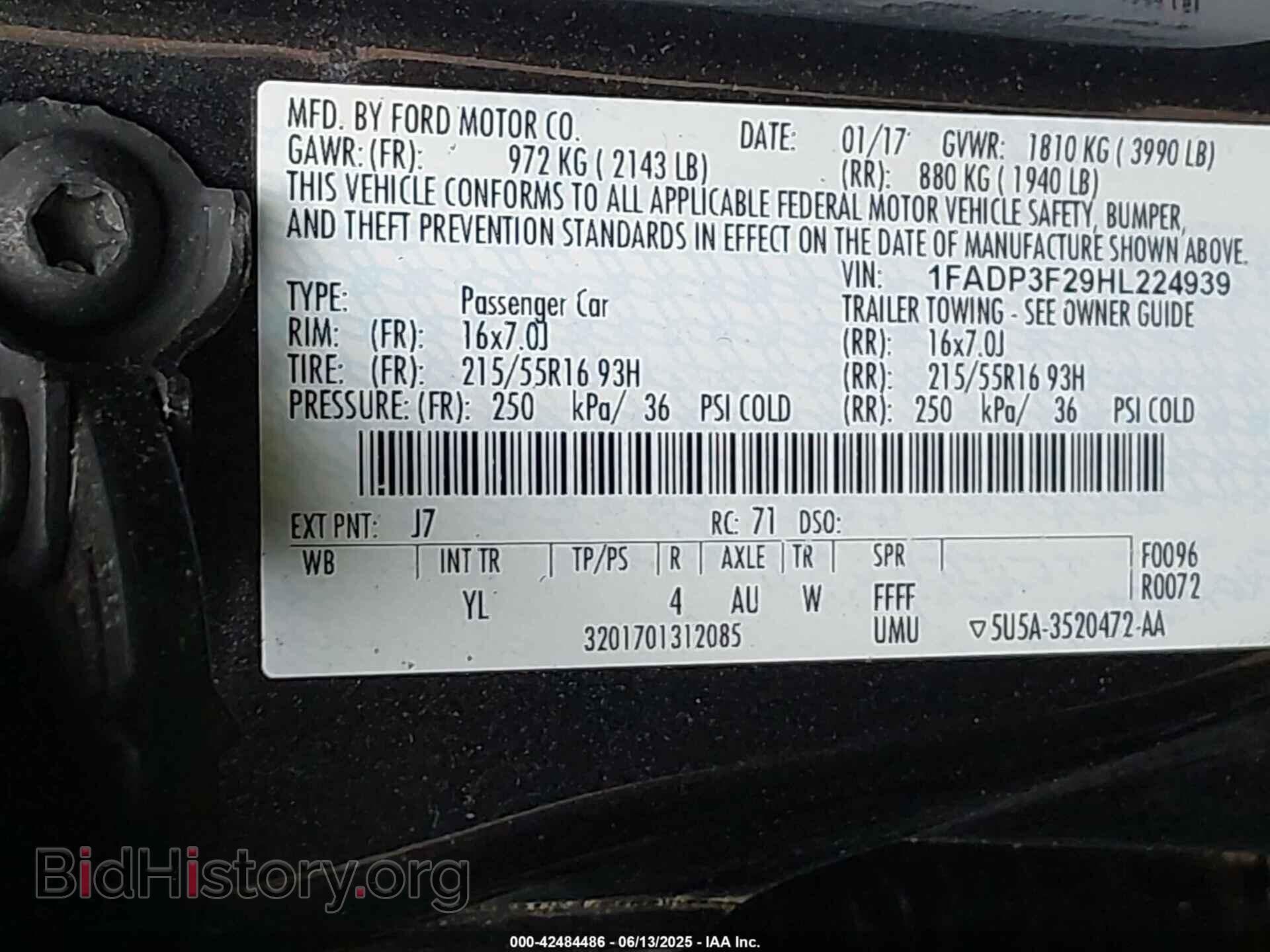 2017 FORD FOCUS - VIN: 1FADP3F29HL224939 - Фото 9