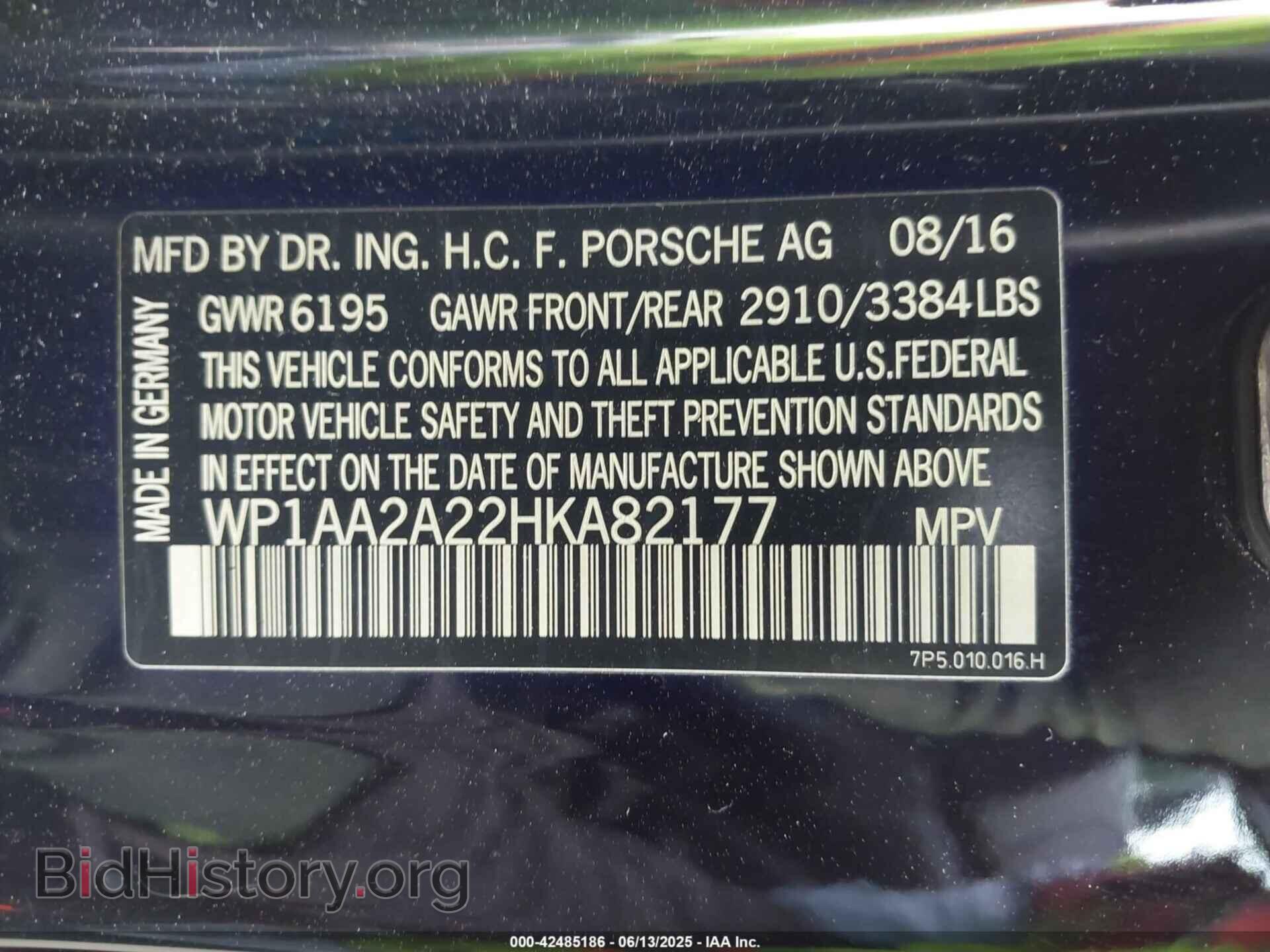 2017 PORSCHE CAYENNE - VIN: WP1AA2A22HKA82177 - Фото 9