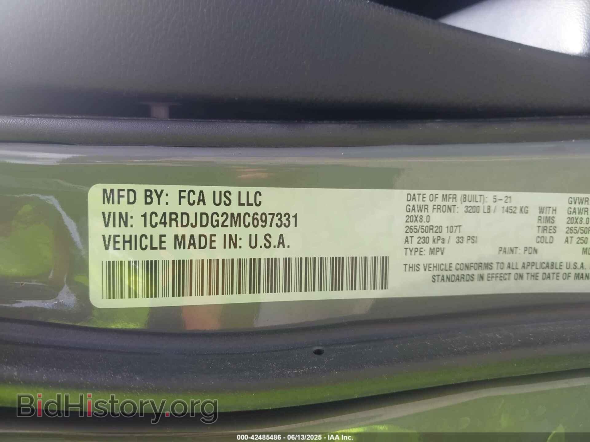2021 DODGE DURANGO - VIN: 1C4RDJDG2MC697331 - Фото 9