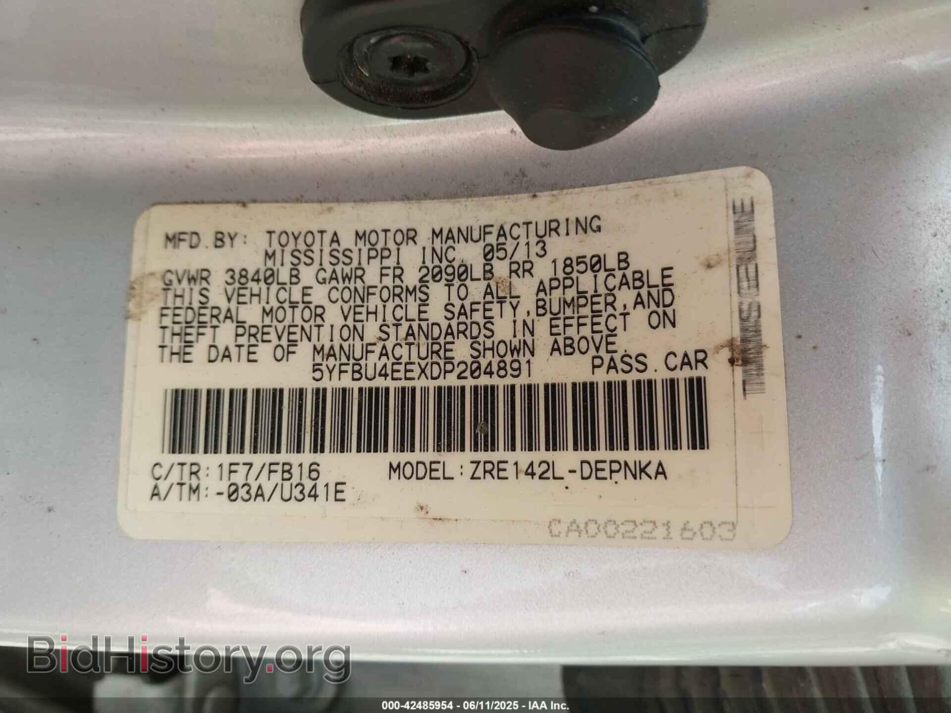 2013 TOYOTA COROLLA - VIN: 5YFBU4EEXDP204891 - Фото 9