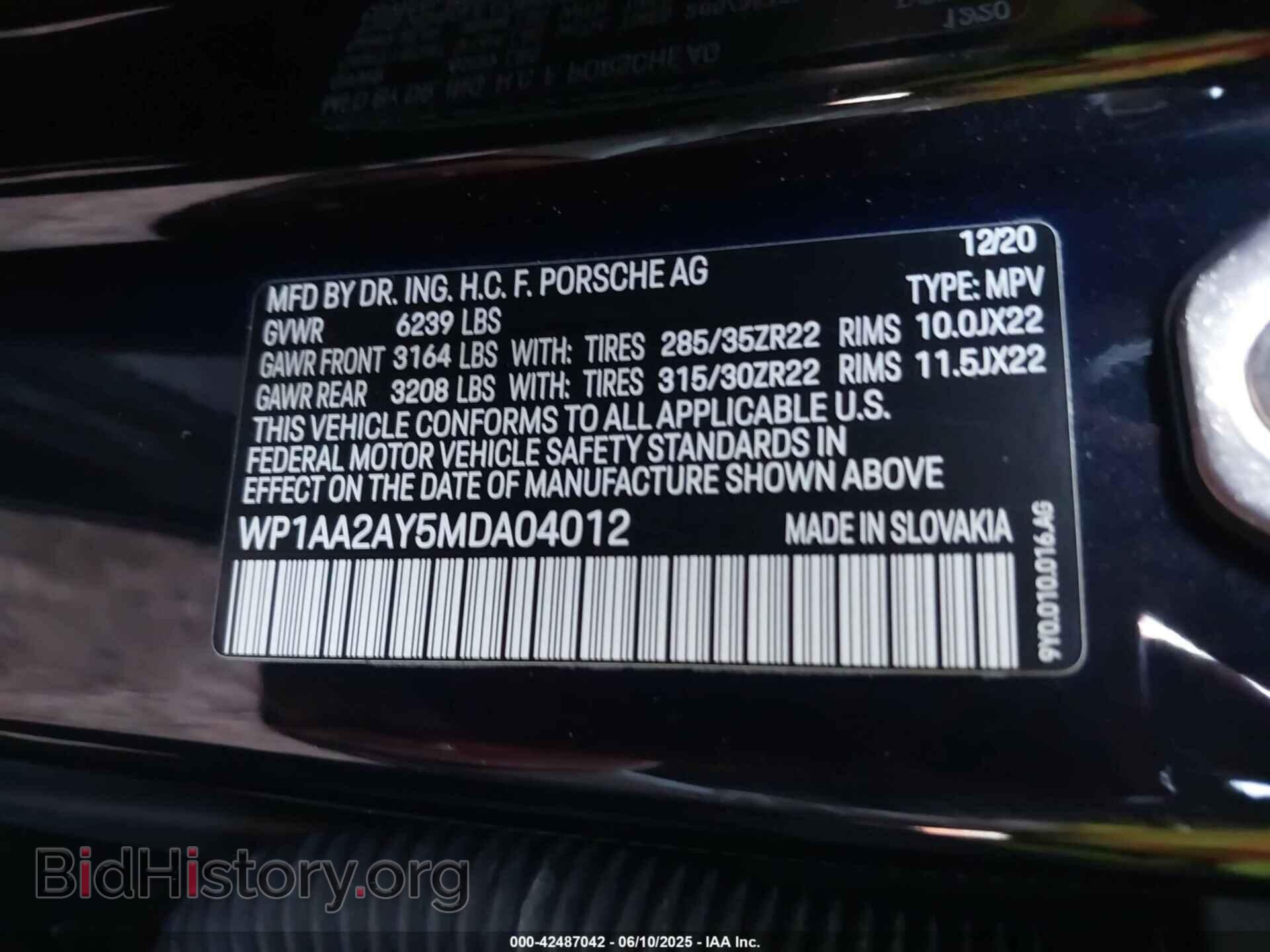 2021 PORSCHE CAYENNE - VIN: WP1AA2AY5MDA04012 - Photo 9