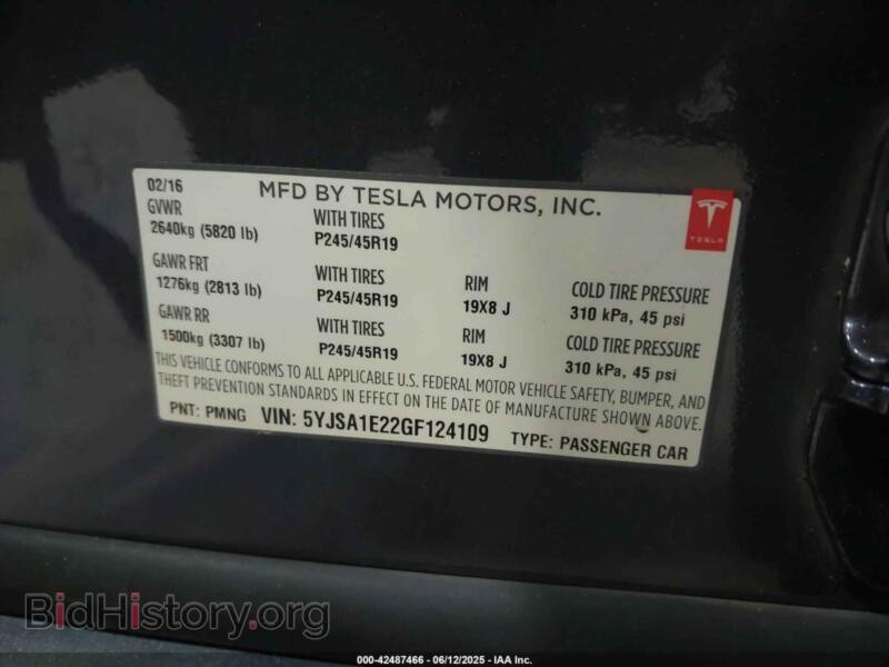 2016 Tesla MODEL S (VIN 5YJSA1E22GF124109) — photo 9 of 19