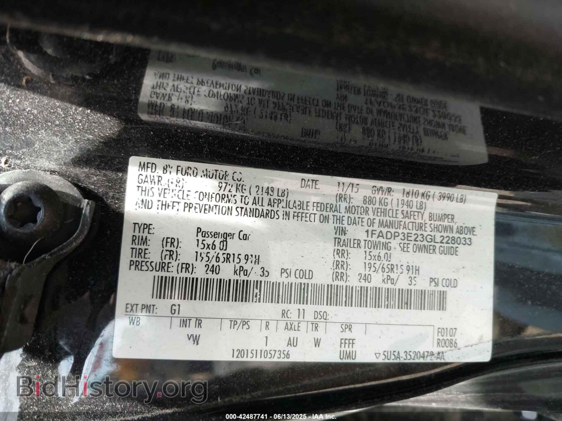 2016 FORD FOCUS - VIN: 1FADP3E23GL228033 - Фото 9