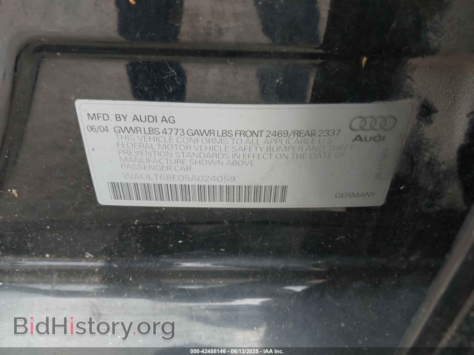 2005 AUDI A4 - VIN: WAULT68E05A024059 - Photo 9