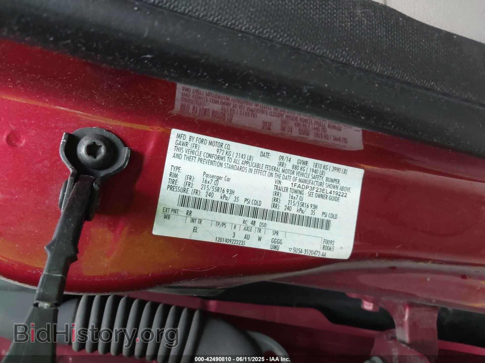2014 FORD FOCUS - VIN: 1FADP3F23EL419222 - Фото 9