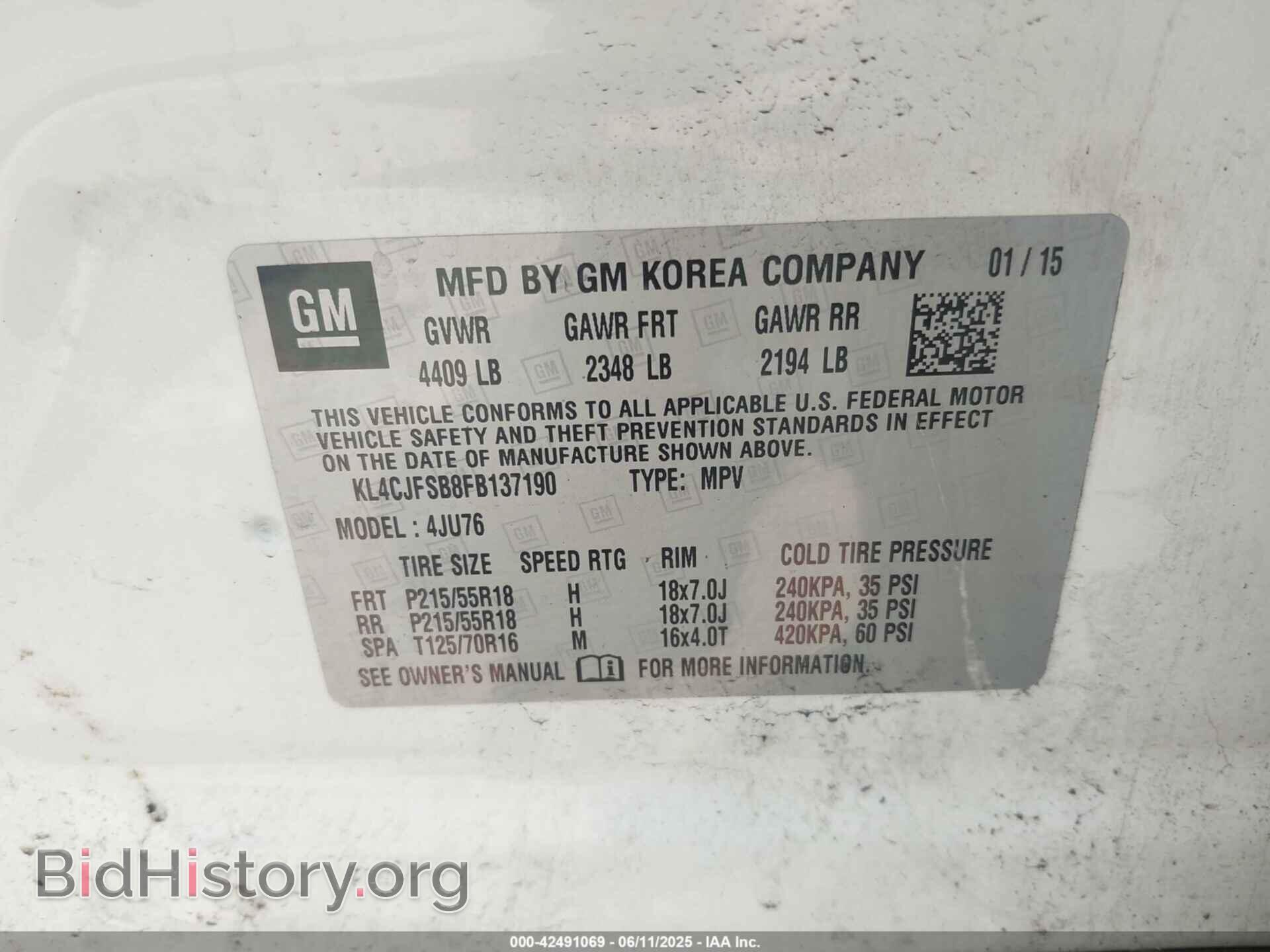 2015 BUICK ENCORE - VIN: KL4CJFSB8FB137190 - Photo 9