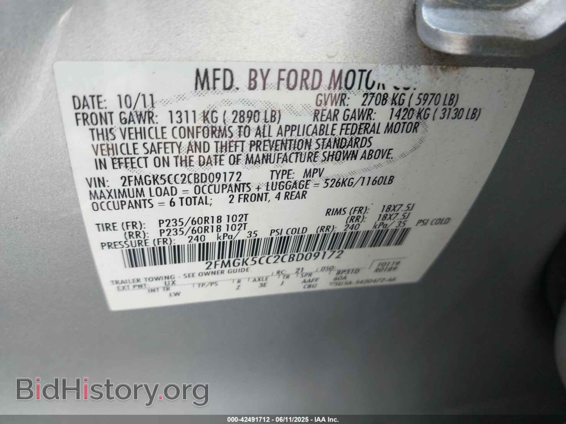2012 FORD FLEX - VIN: 2FMGK5CC2CBD09172 - Photo 9