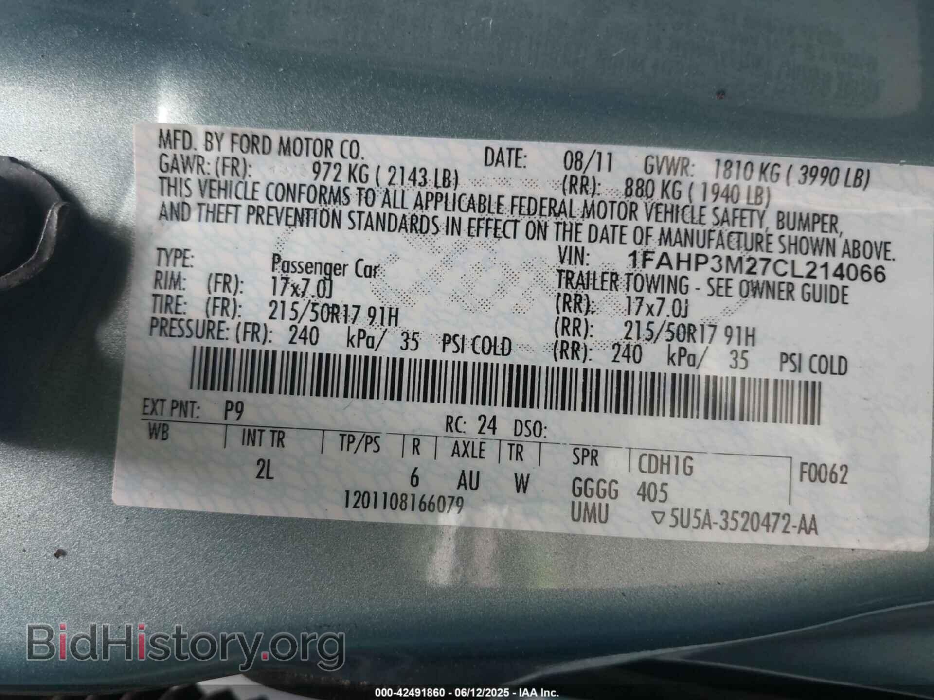 2012 FORD FOCUS - VIN: 1FAHP3M27CL214066 - Photo 9
