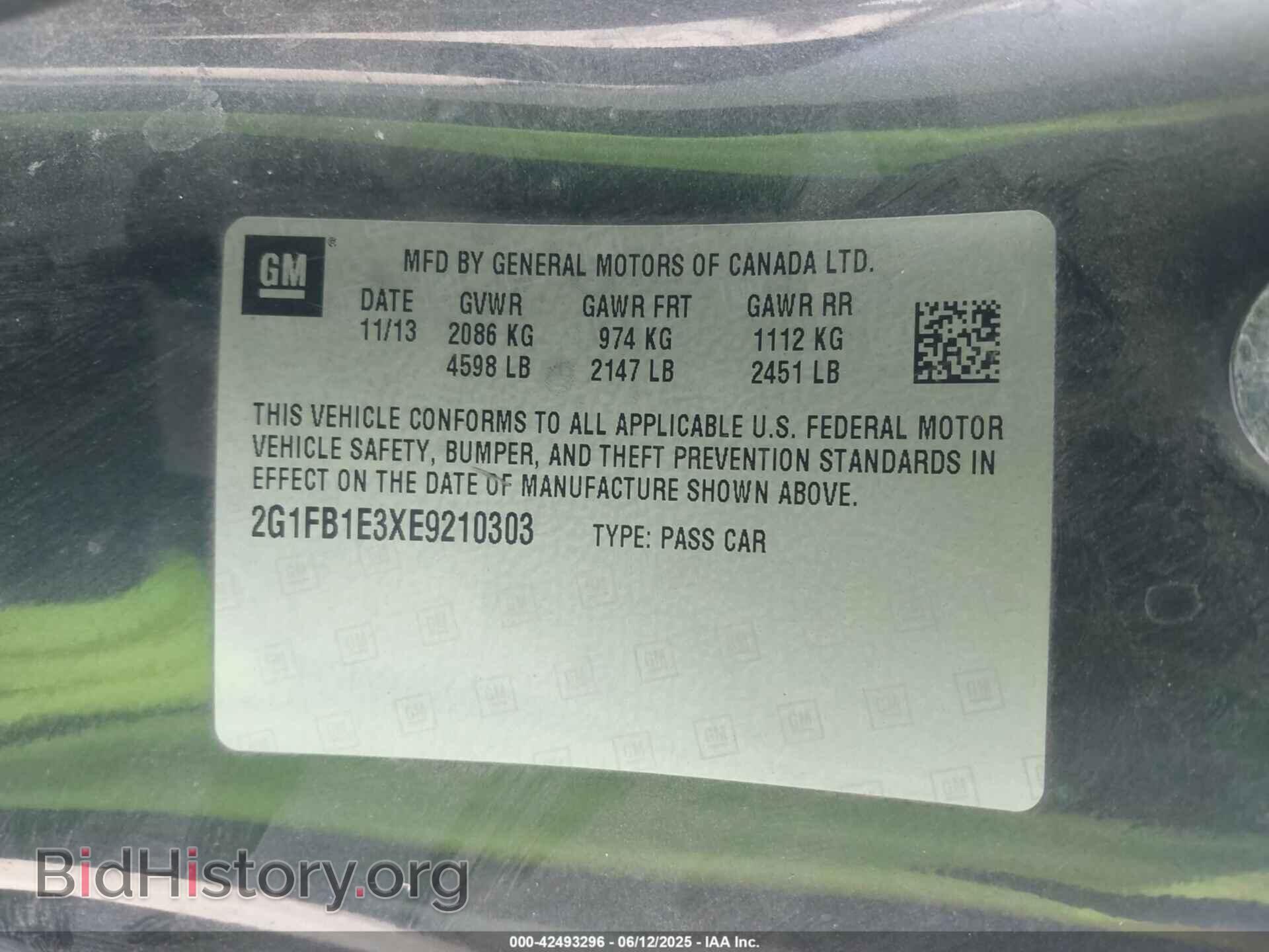 2014 CHEVROLET CAMARO - VIN: 2G1FB1E3XE9210303 - Фото 9