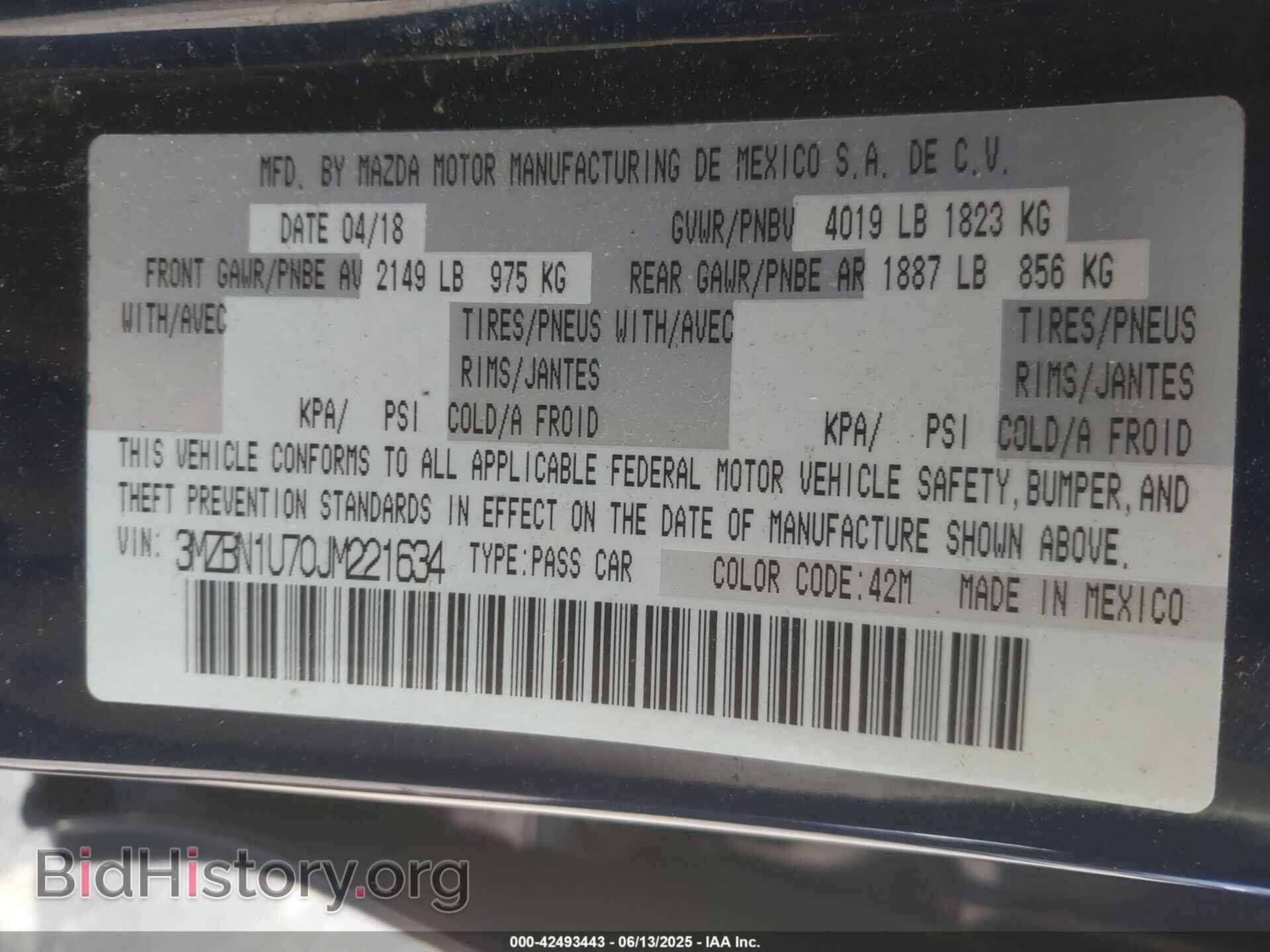 2018 MAZDA MAZDA3 - VIN: 3MZBN1U70JM221634 - Фото 9