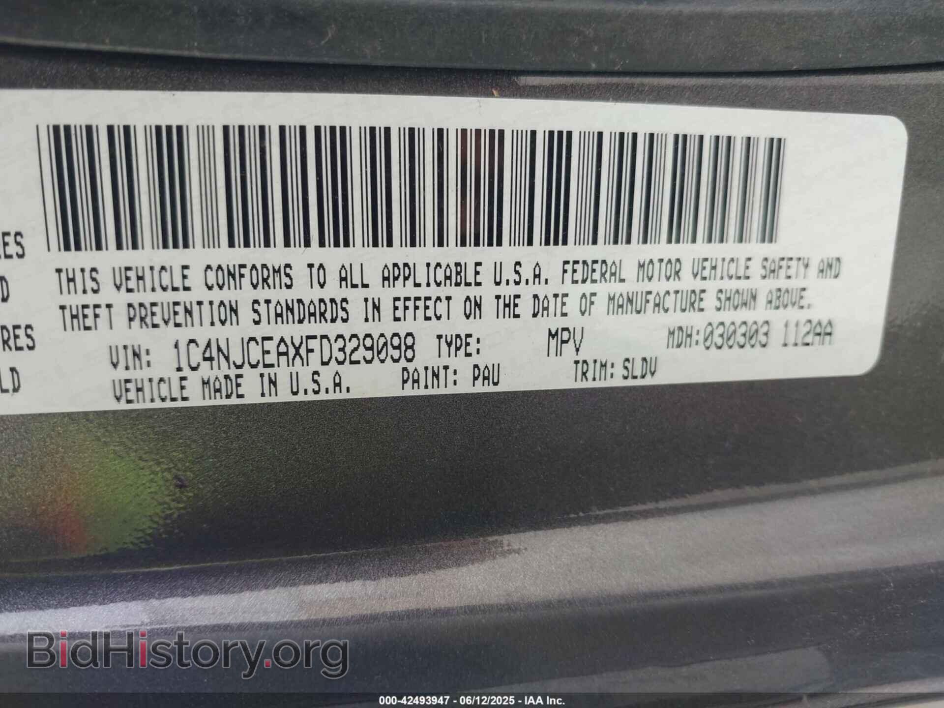 2015 JEEP COMPASS - VIN: 1C4NJCEAXFD329098 - Фото 9