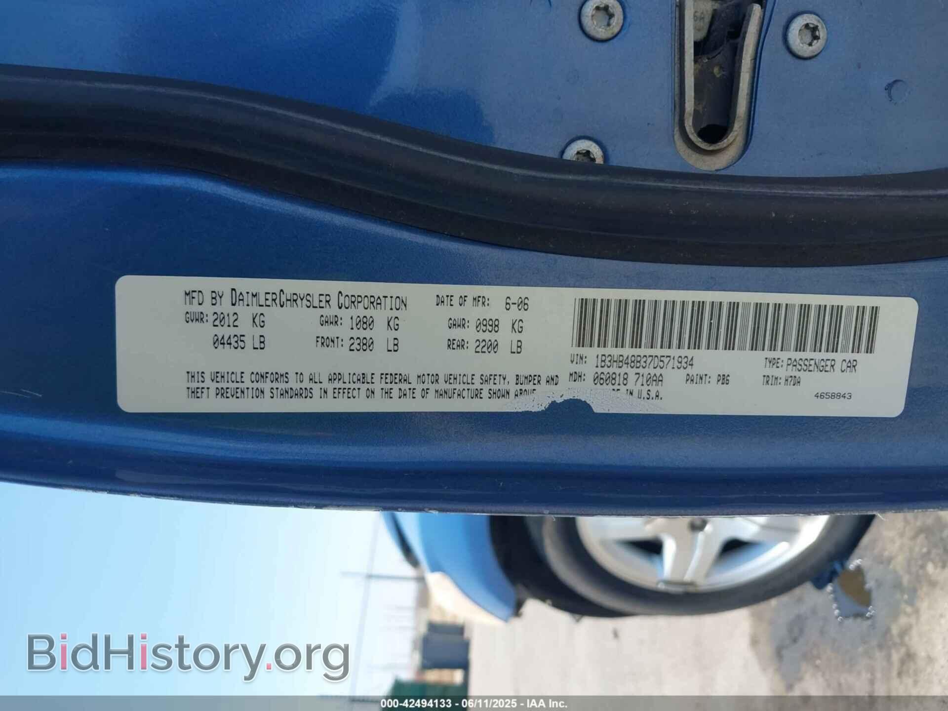 2007 DODGE CALIBER - VIN: 1B3HB48B37D571934 - Фото 9