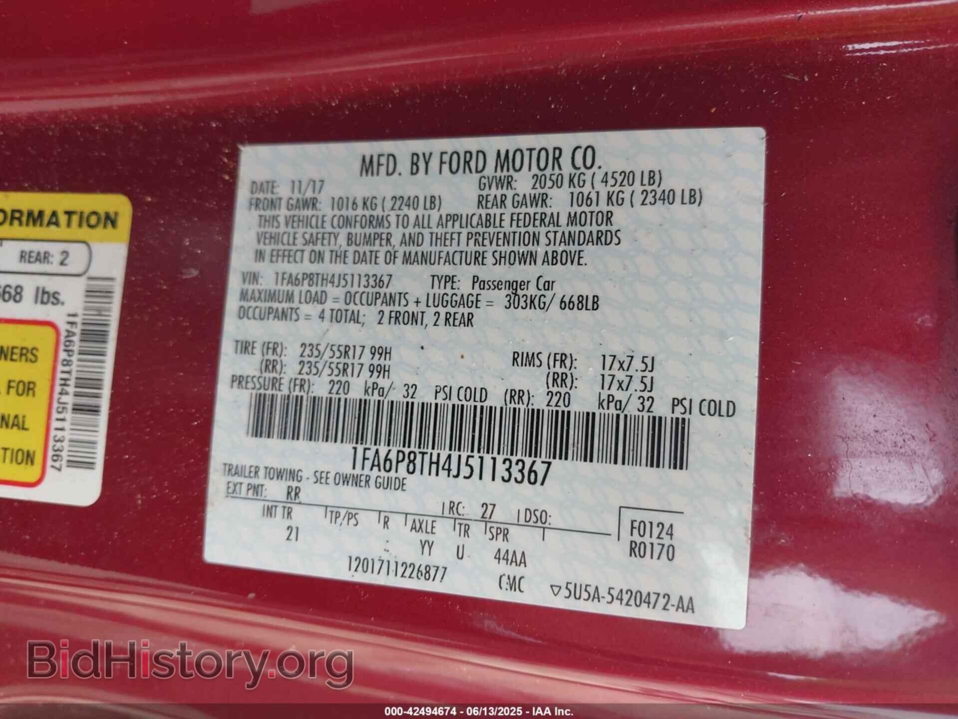 2018 FORD MUSTANG - VIN: 1FA6P8TH4J5113367 - Фото 9