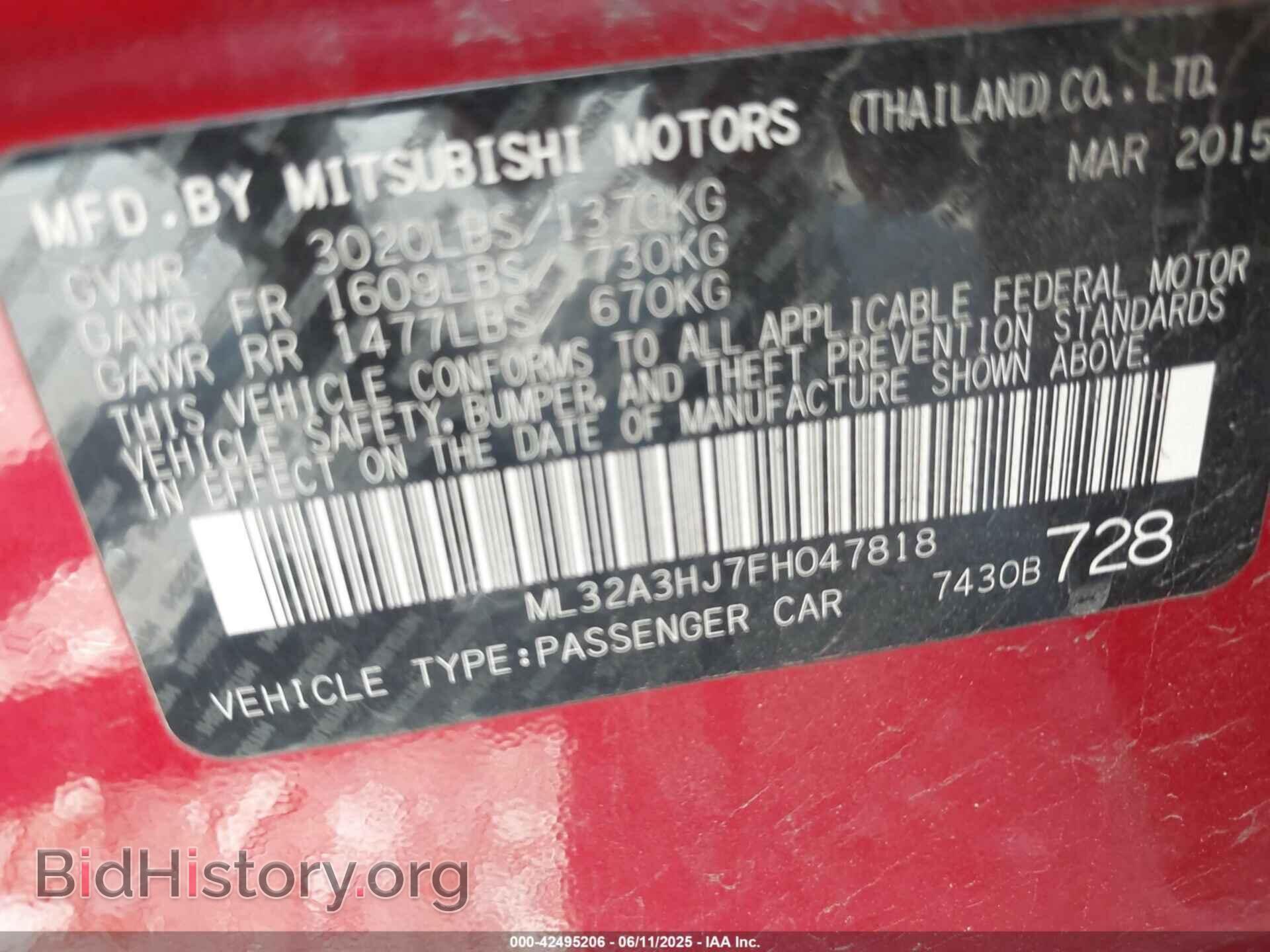 2015 MITSUBISHI MIRAGE - VIN: ML32A3HJ7FH047818 - Фото 9