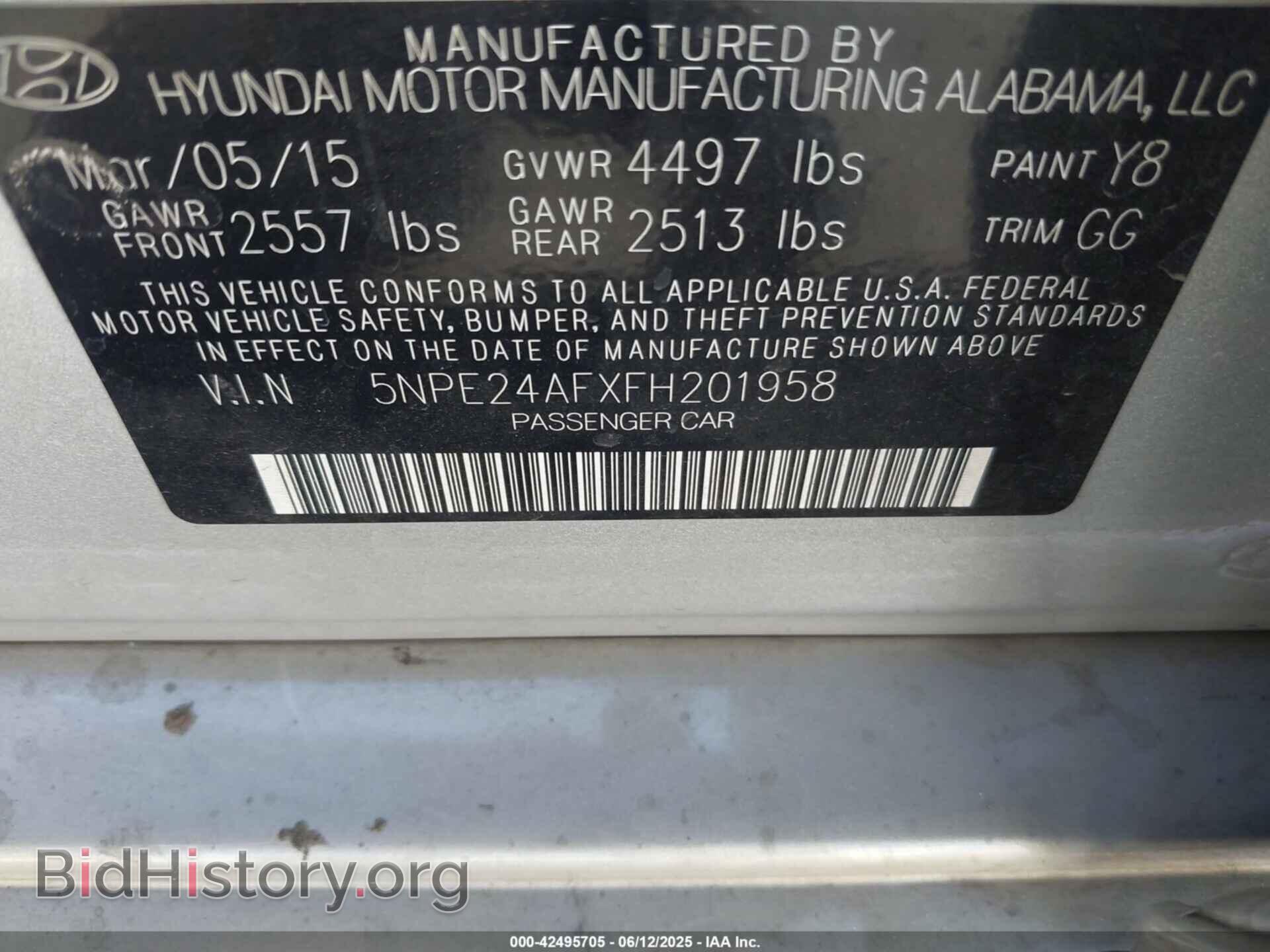 2015 HYUNDAI SONATA - VIN: 5NPE24AFXFH201958 - Фото 9