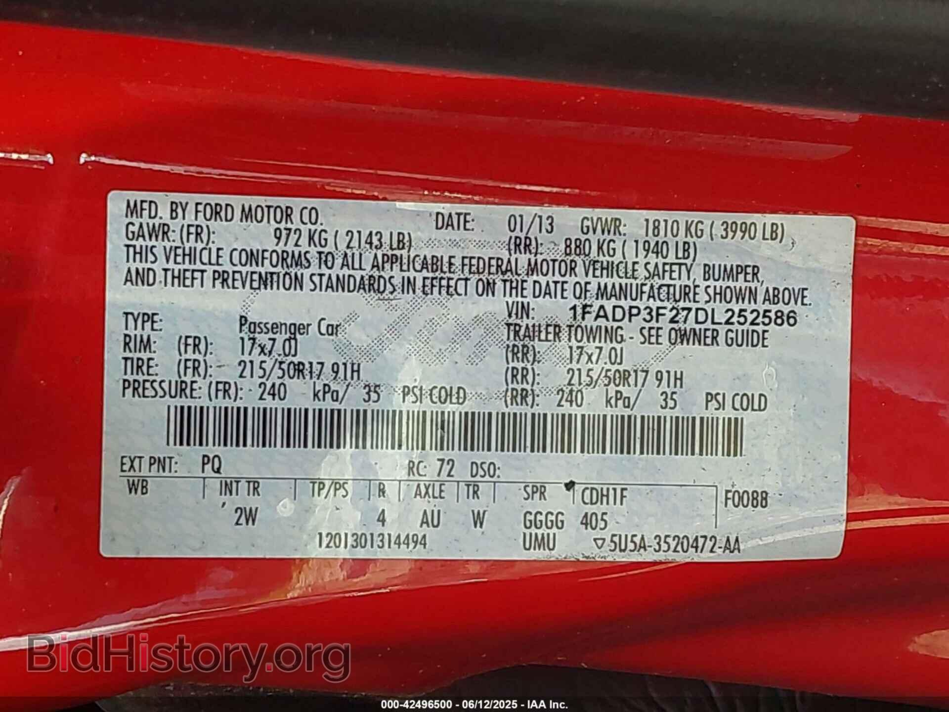 2013 FORD FOCUS - VIN: 1FADP3F27DL252586 - Фото 9