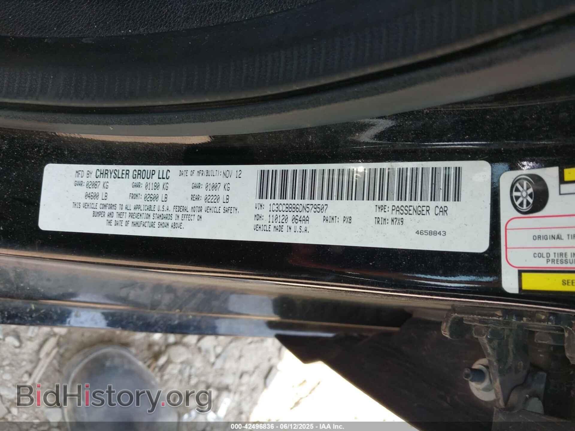 2013 CHRYSLER 200 - VIN: 1C3CCBBB6DN579507 - Фото 9