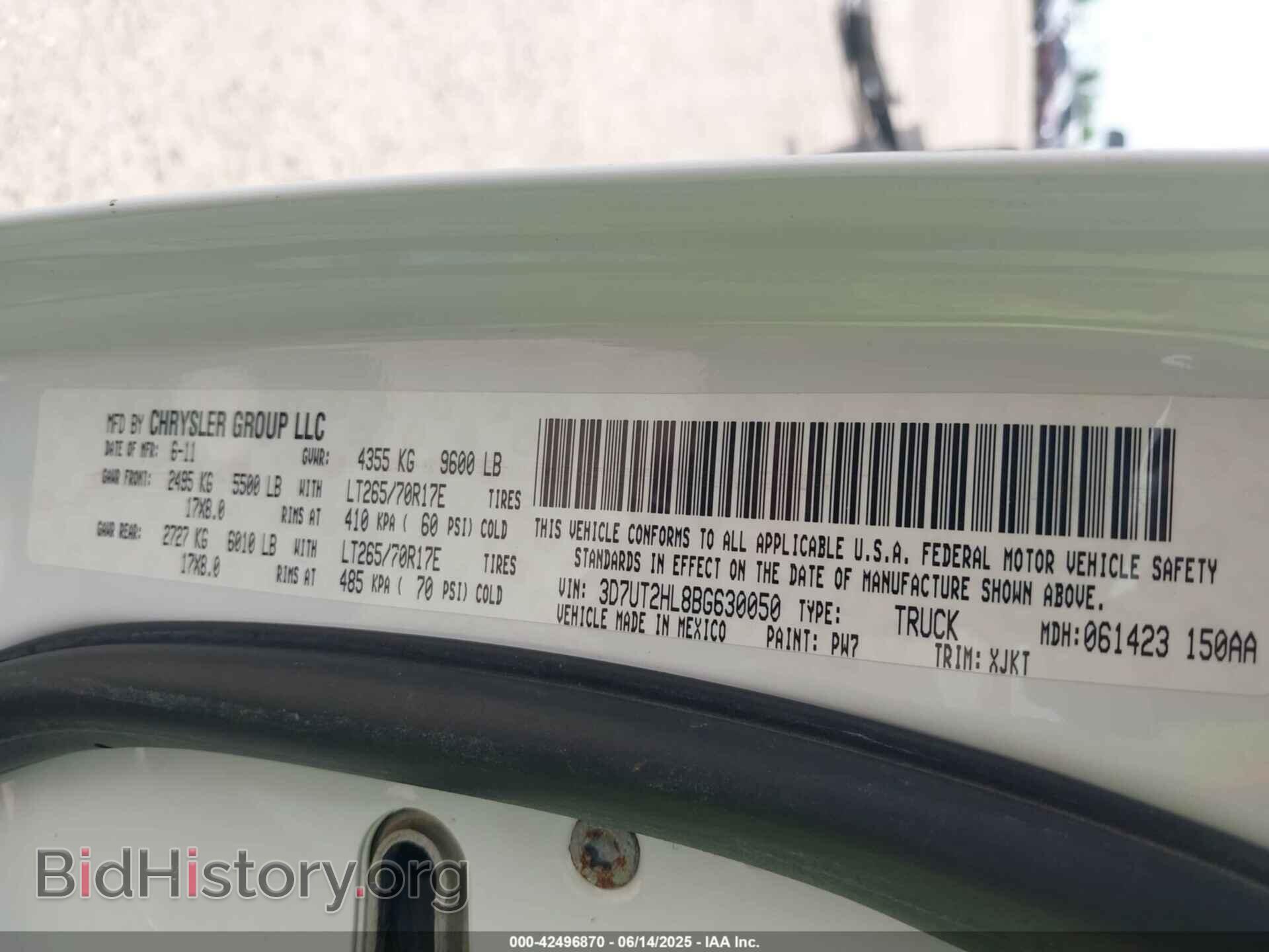 2011 RAM RAM 2500 - VIN: 3D7UT2HL8BG630050 - Фото 9