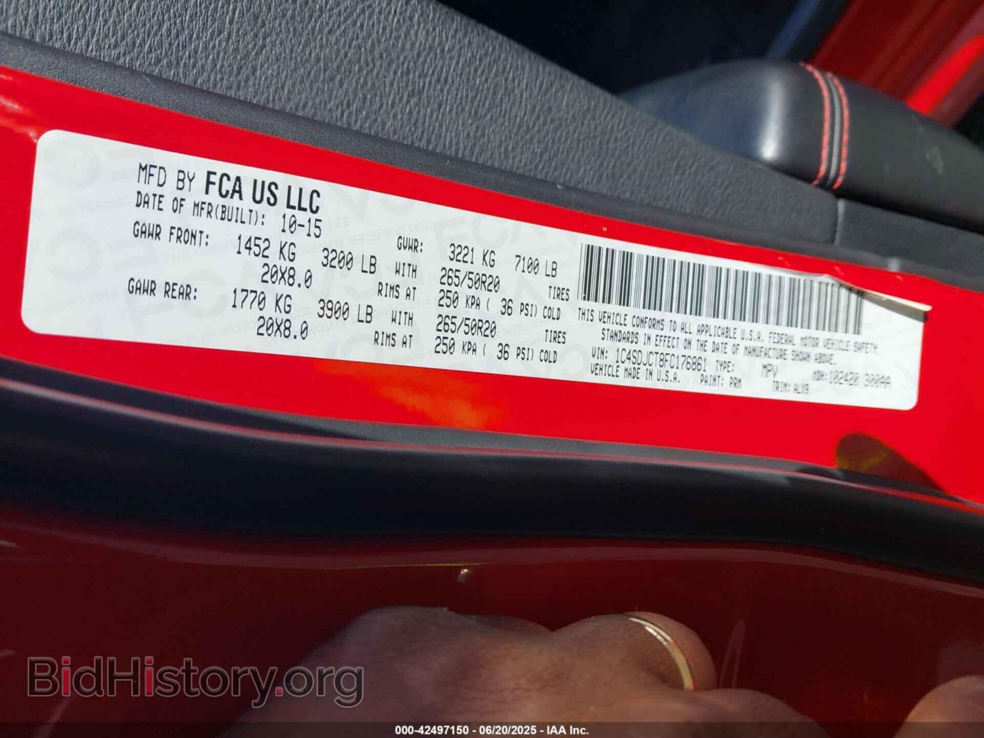 2015 DODGE DURANGO - VIN: 1C4SDJCT8FC176861 - Photo 9