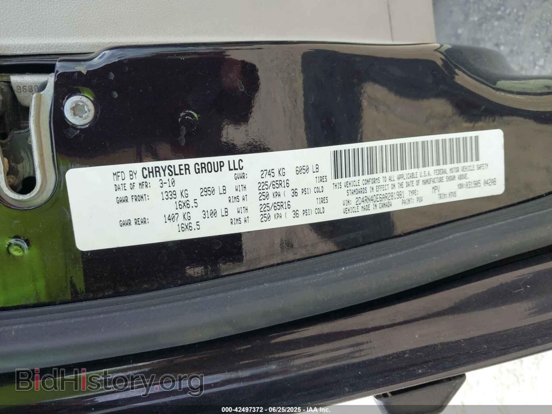 2010 DODGE GRAND CARAVAN - VIN: 2D4RN4DE6AR281981 - Фото 9