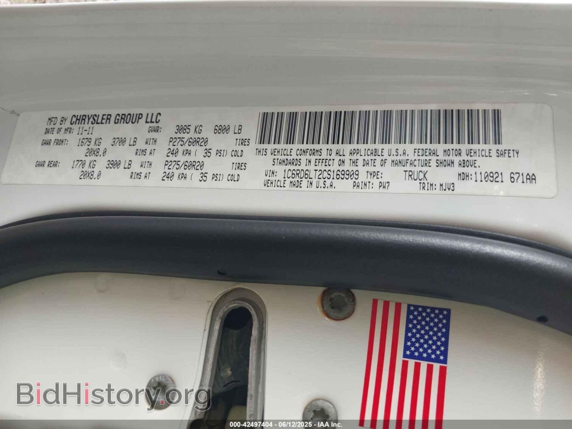 2012 RAM 1500 - VIN: 1C6RD6LT2CS169909 - Фото 9
