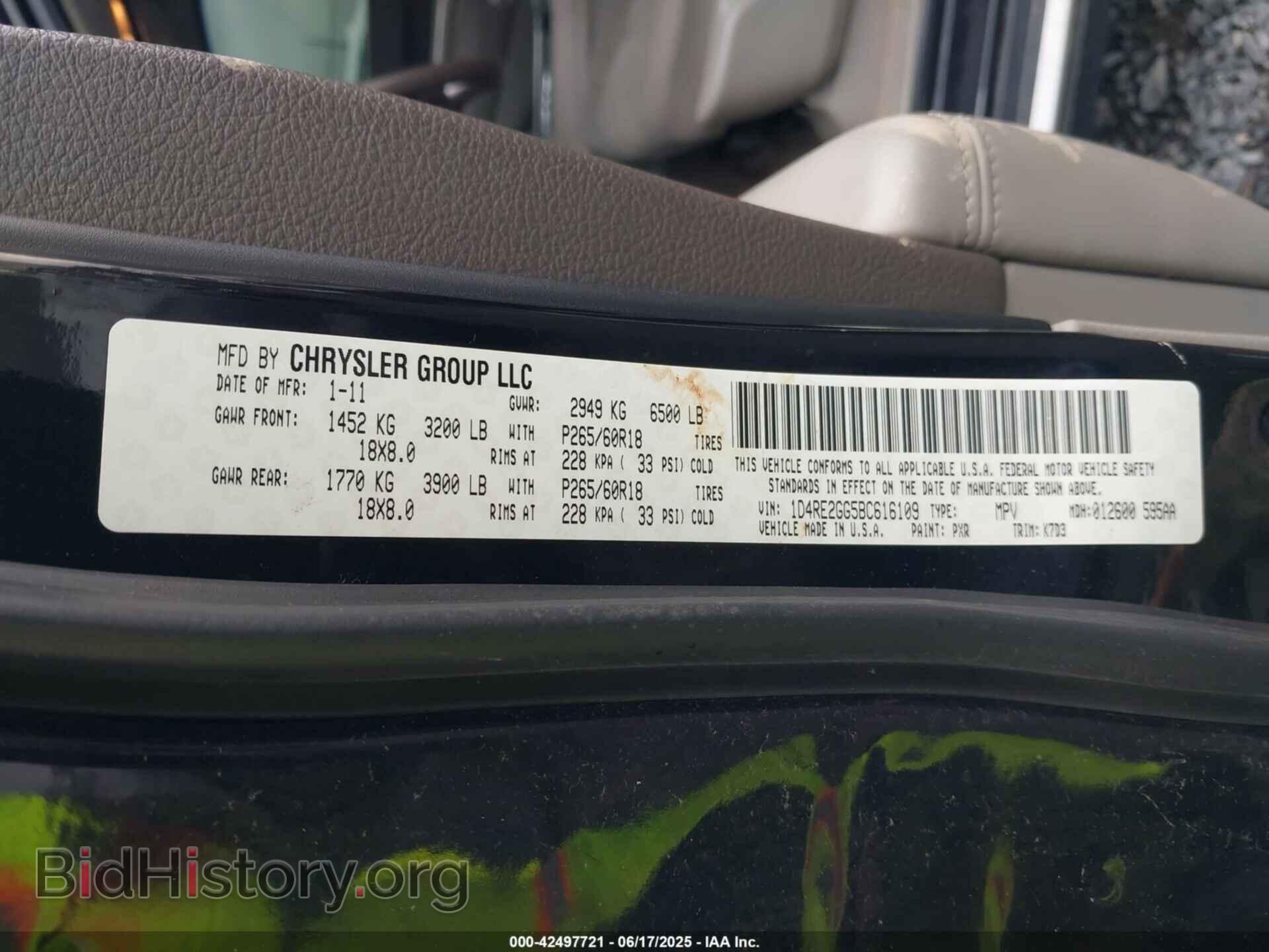 2011 DODGE DURANGO - VIN: 1D4RE2GG5BC616109 - Photo 9