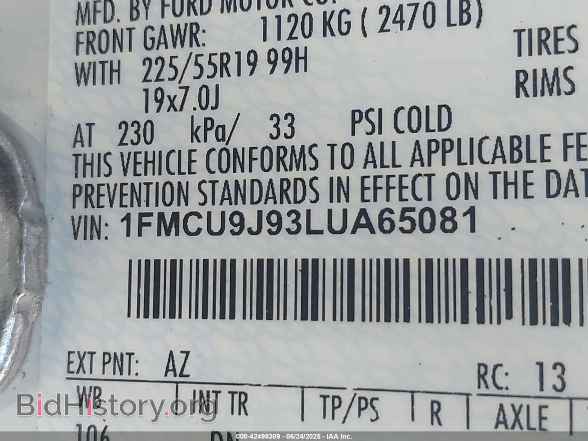 2020 FORD ESCAPE - VIN: 1FMCU9J93LUA65081 - Photo 9