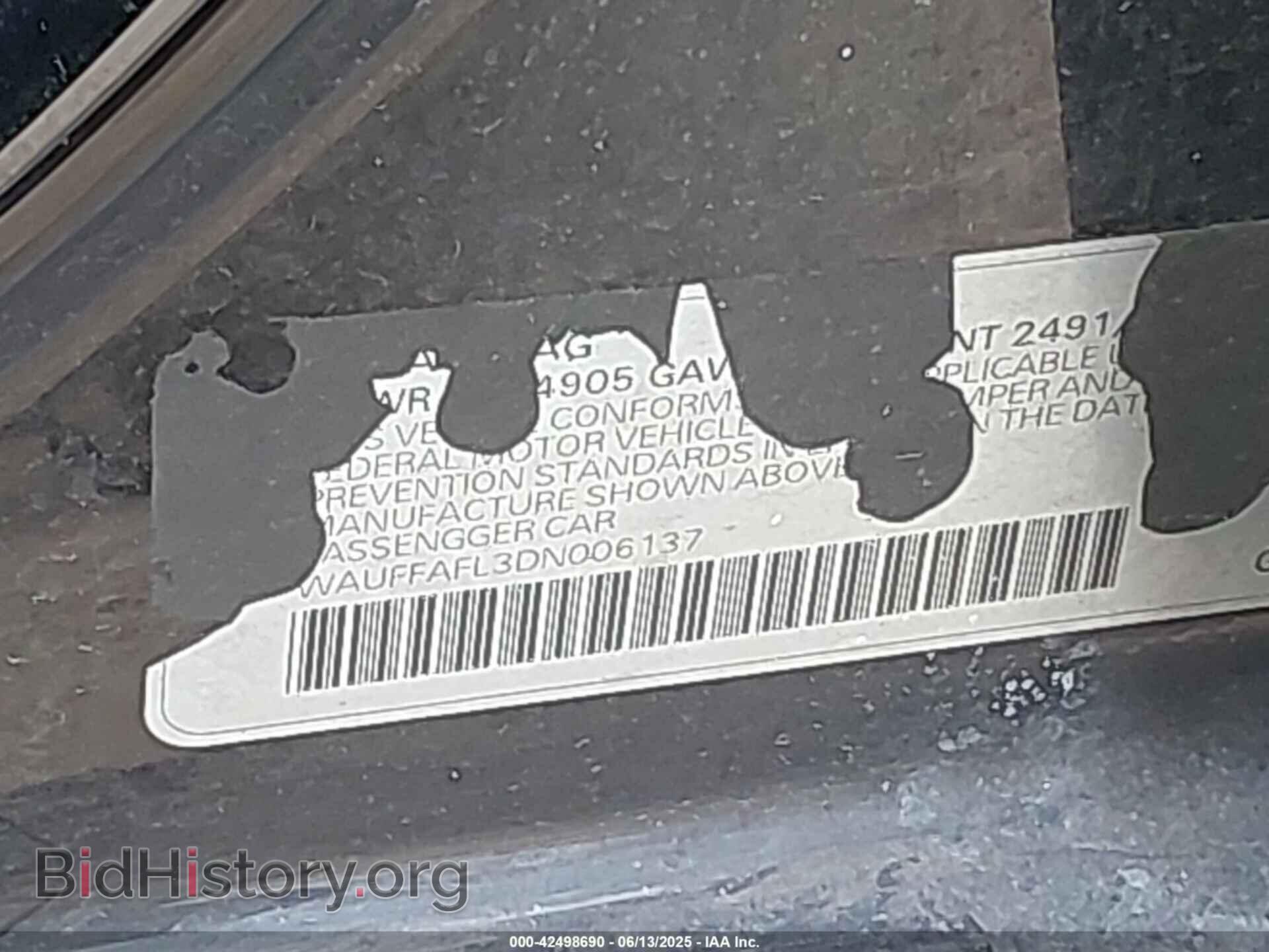 2013 AUDI A4 - VIN: WAUFFAFL3DN006137 - Фото 9