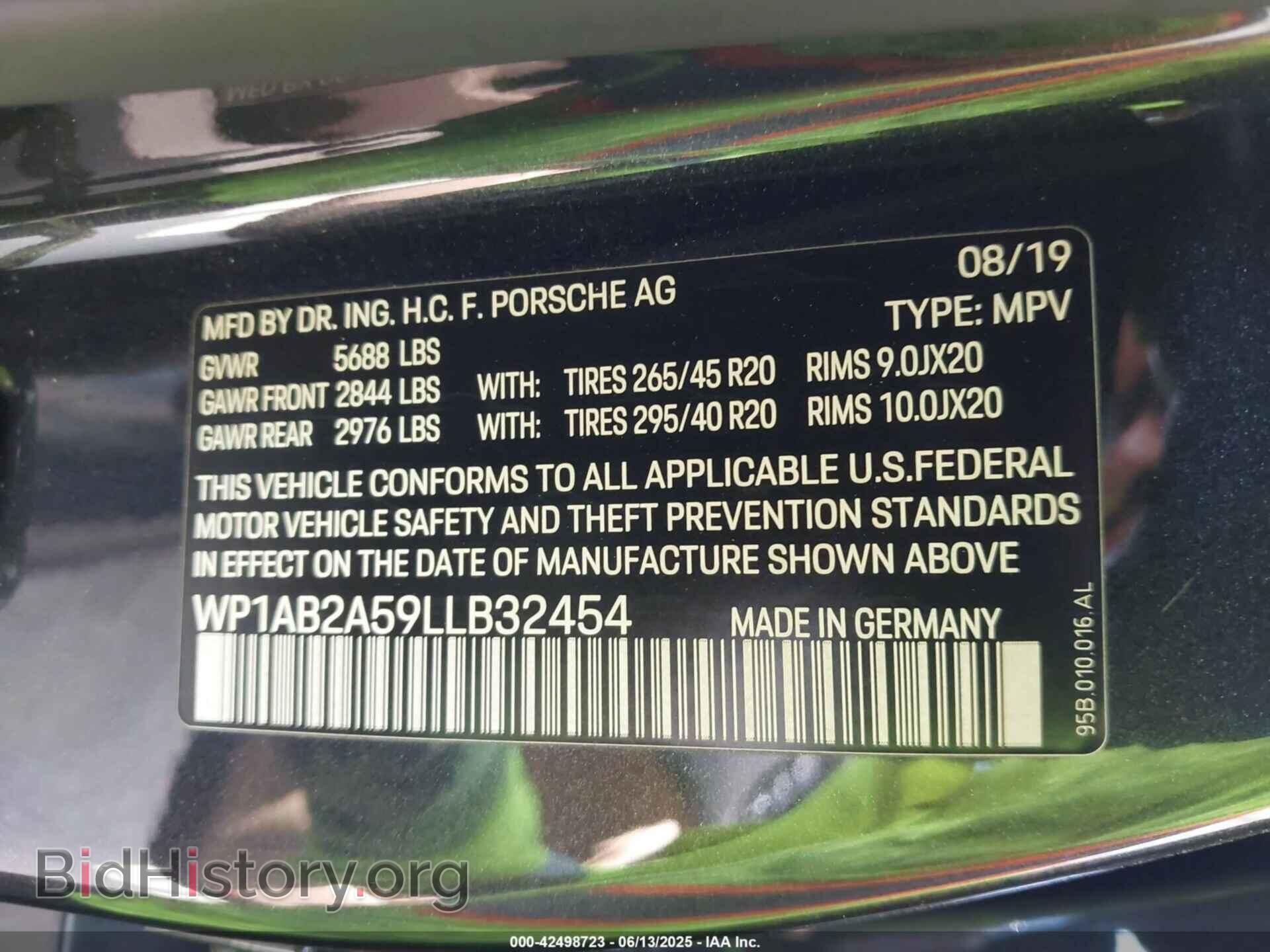 2020 PORSCHE MACAN - VIN: WP1AB2A59LLB32454 - Фото 9