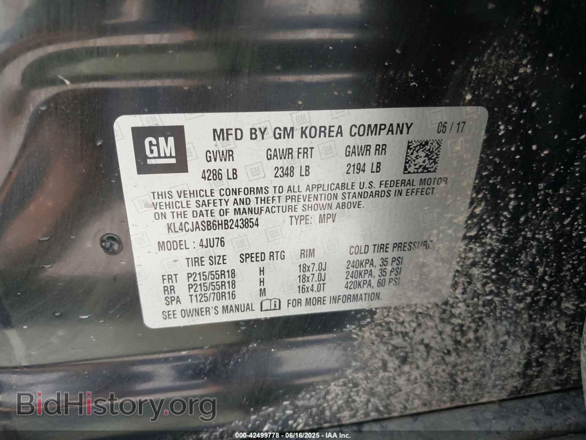2017 BUICK ENCORE - VIN: KL4CJASB6HB243854 - Photo 9