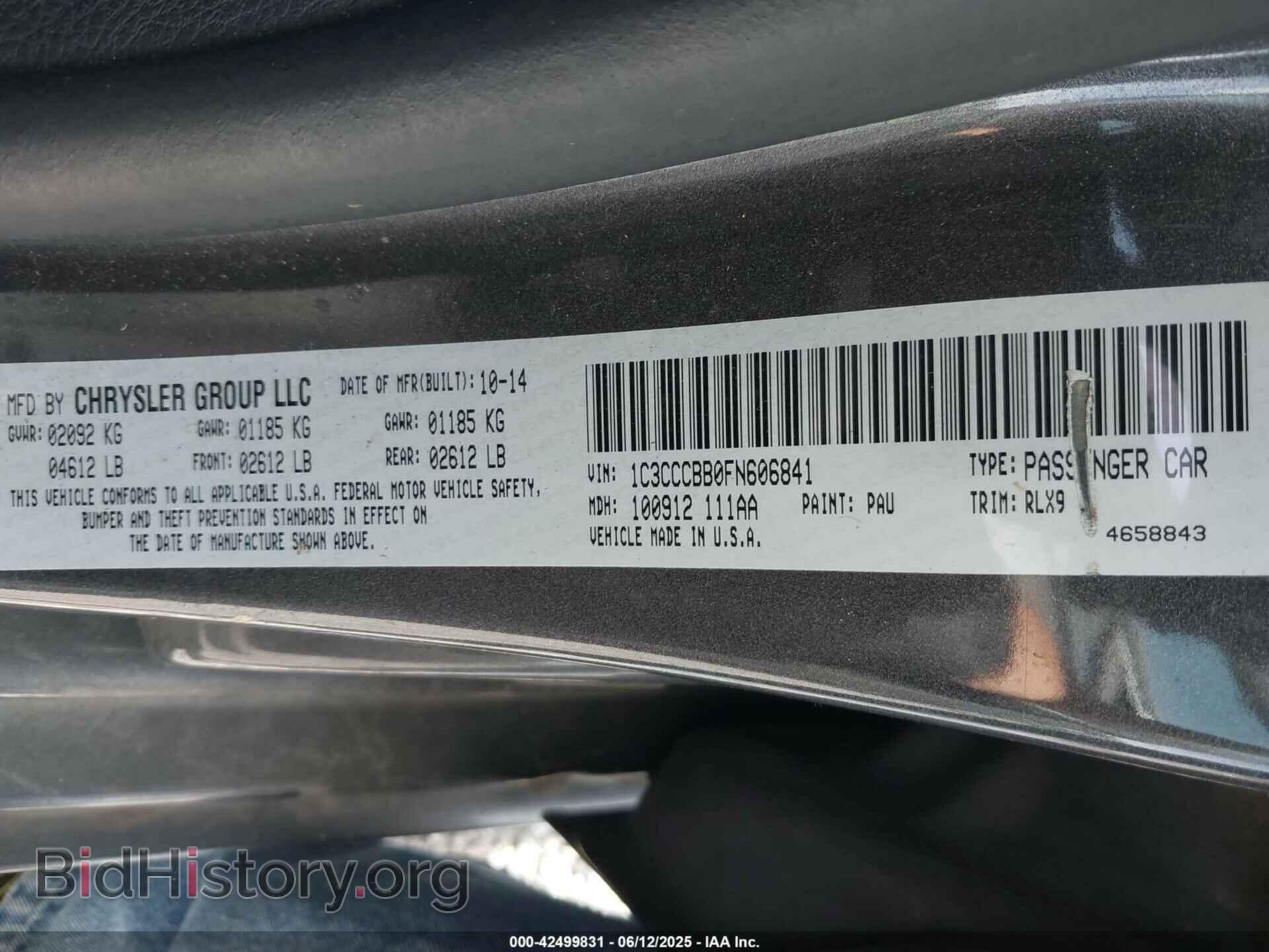 2015 CHRYSLER 200 - VIN: 1C3CCCBB0FN606841 - Photo 9