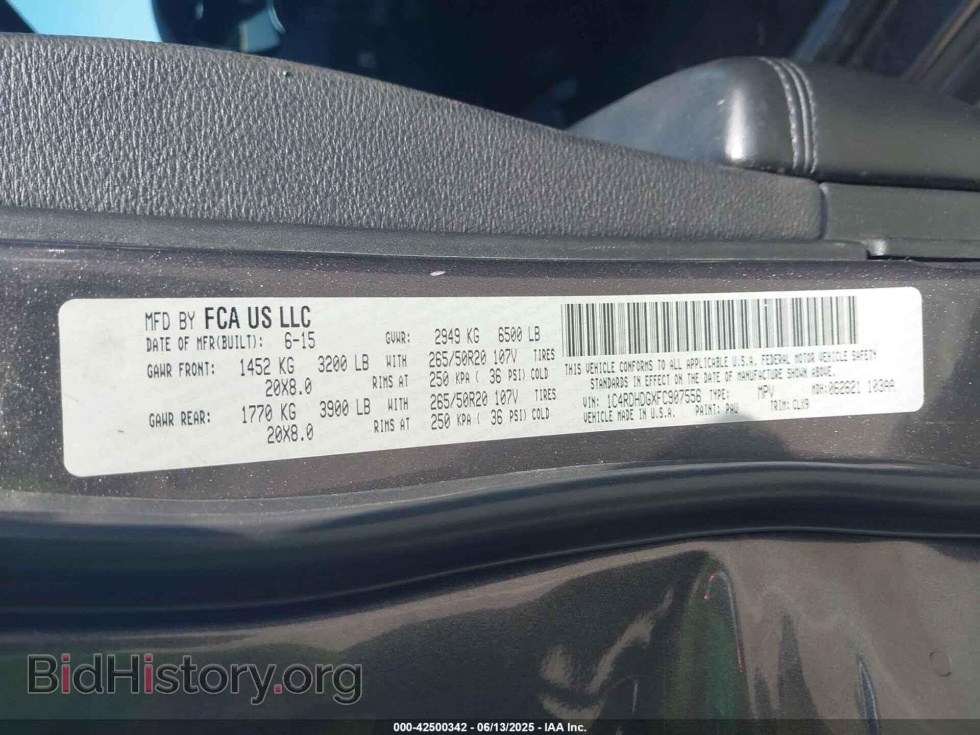 2015 DODGE DURANGO - VIN: 1C4RDHDGXFC907556 - Фото 9