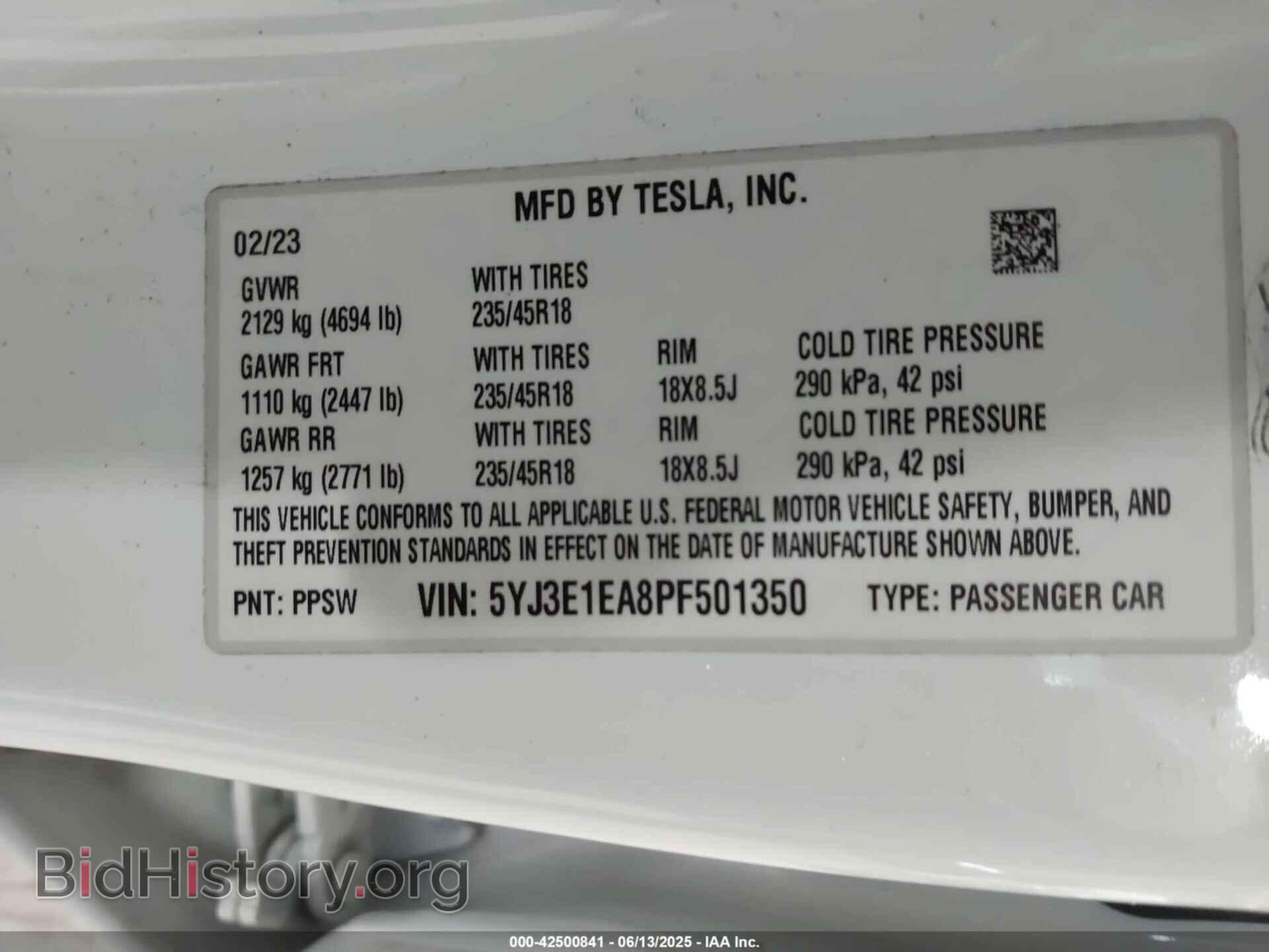 2023 TESLA MODEL 3 - VIN: 5YJ3E1EA8PF501350 - Фото 9