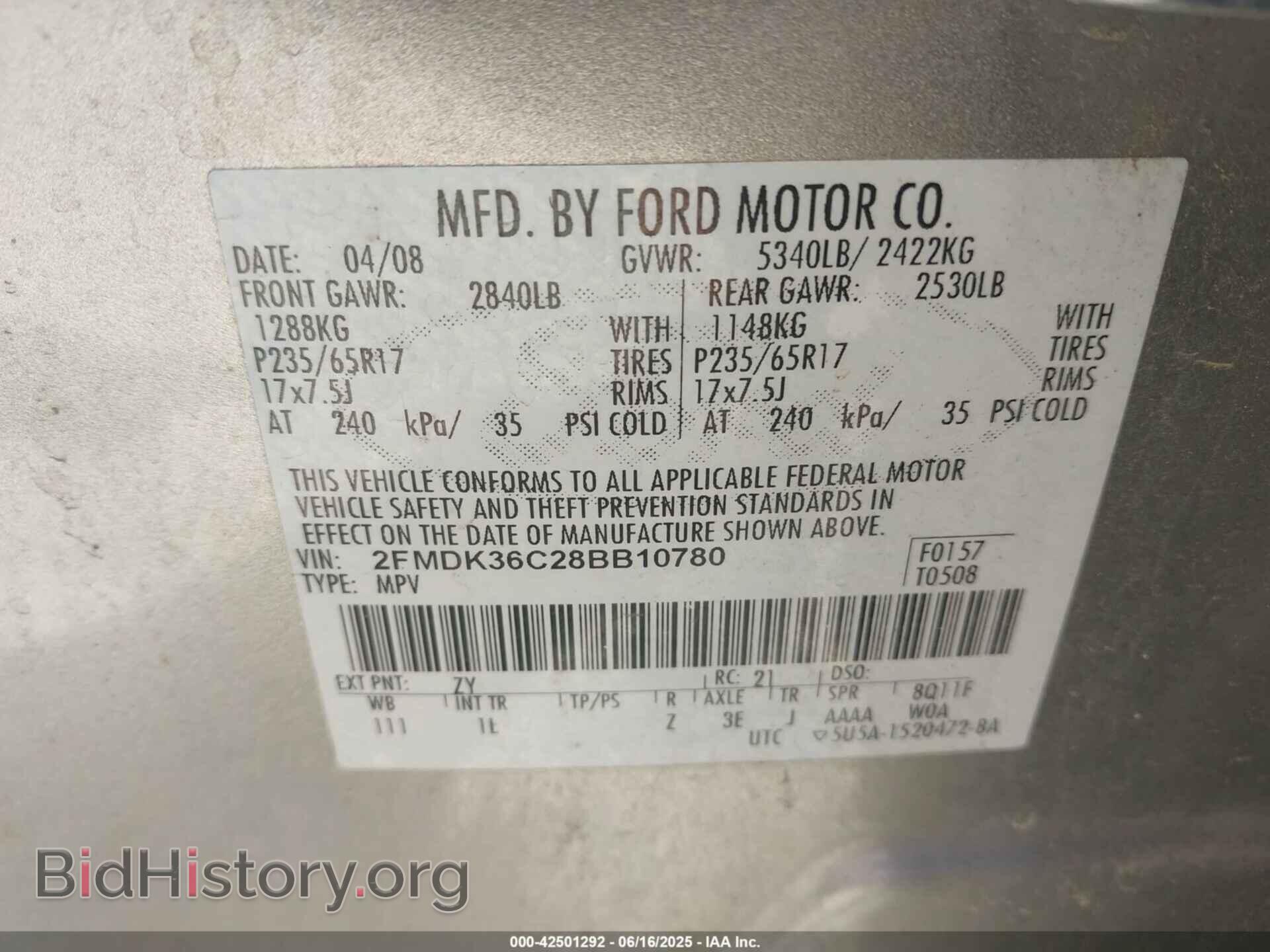 2008 FORD EDGE - VIN: 2FMDK36C28BB10780 - Photo 9