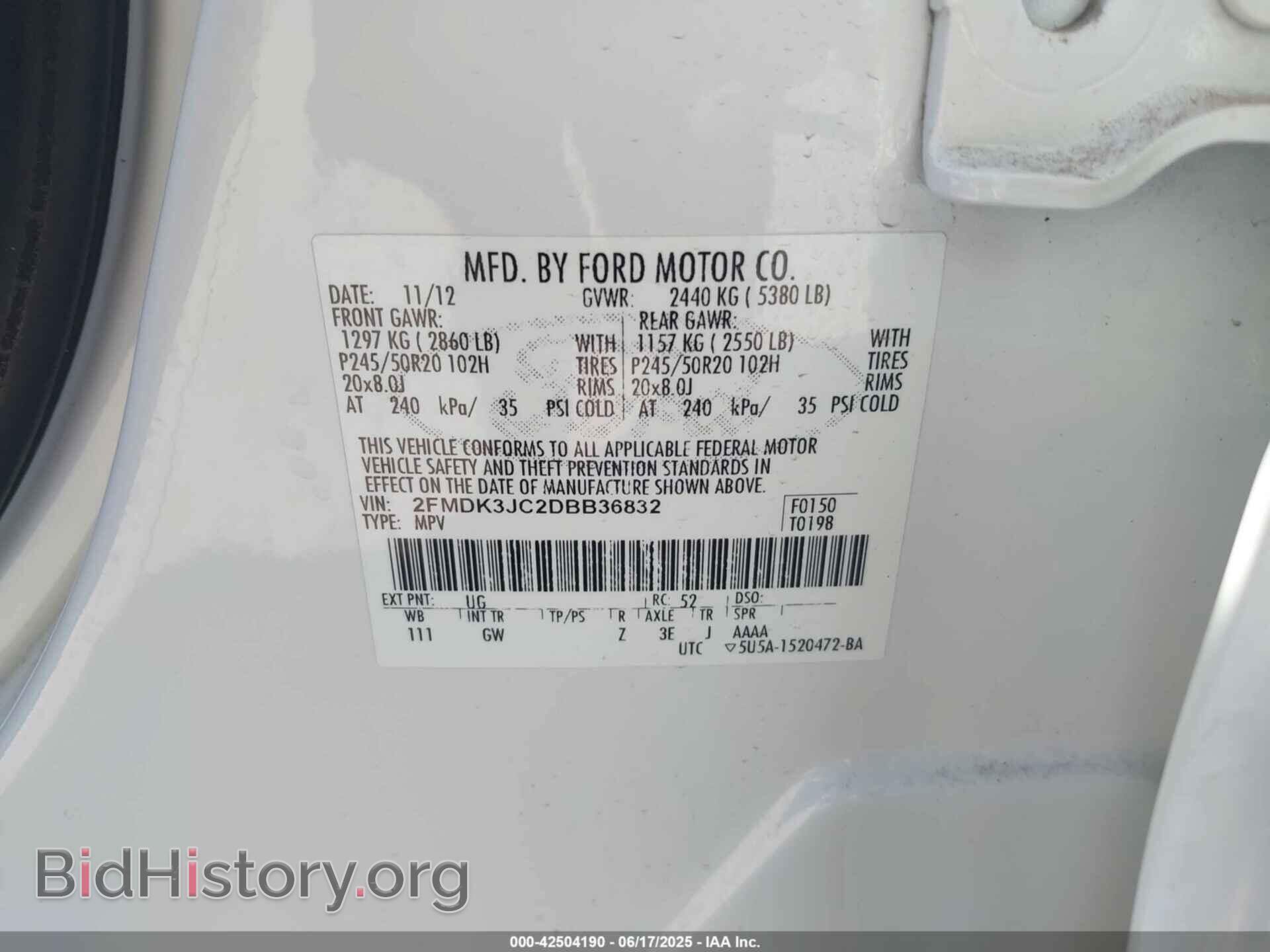 2013 FORD EDGE - VIN: 2FMDK3JC2DBB36832 - Фото 9