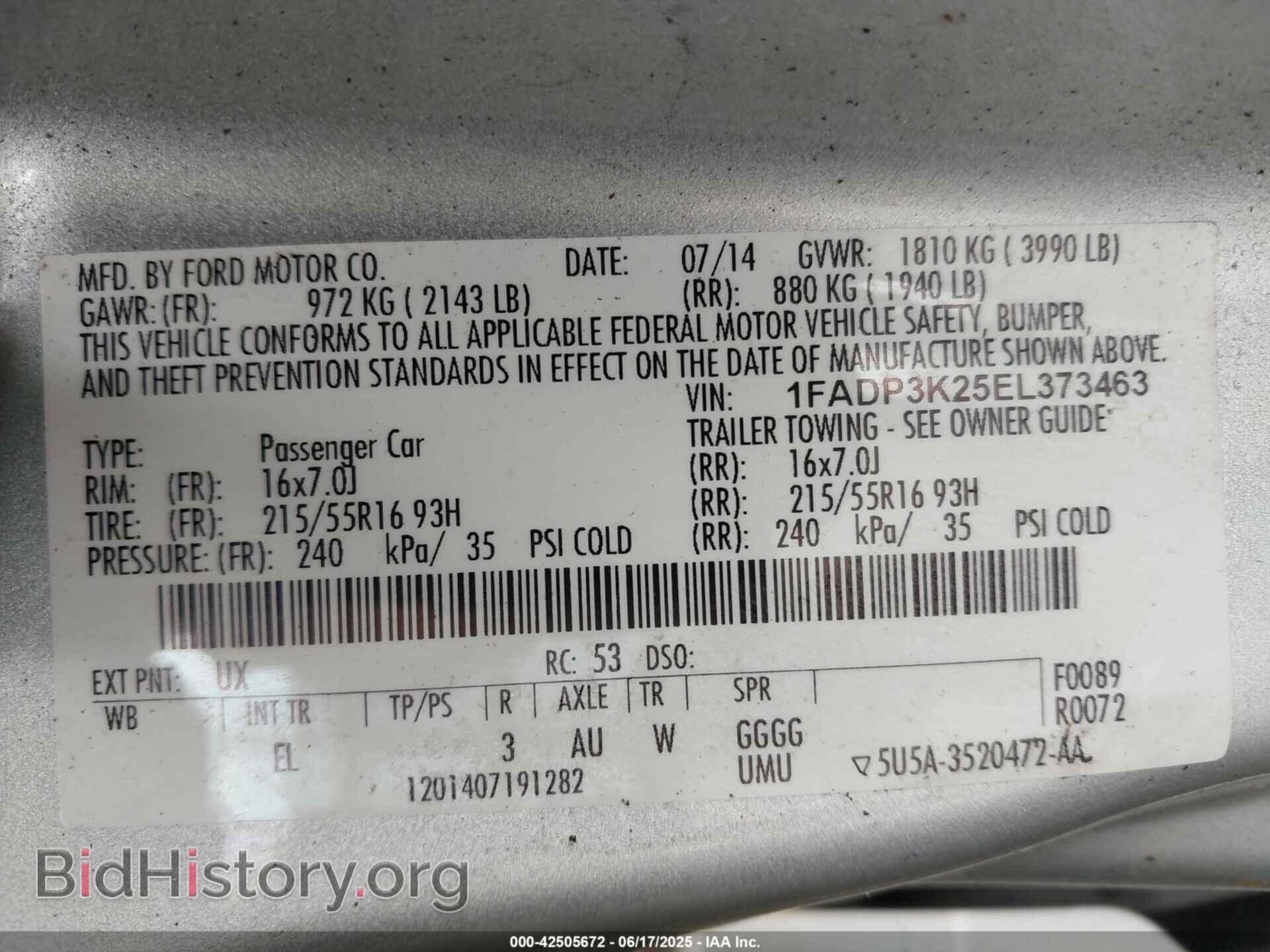 2014 FORD FOCUS - VIN: 1FADP3K25EL373463 - Photo 9