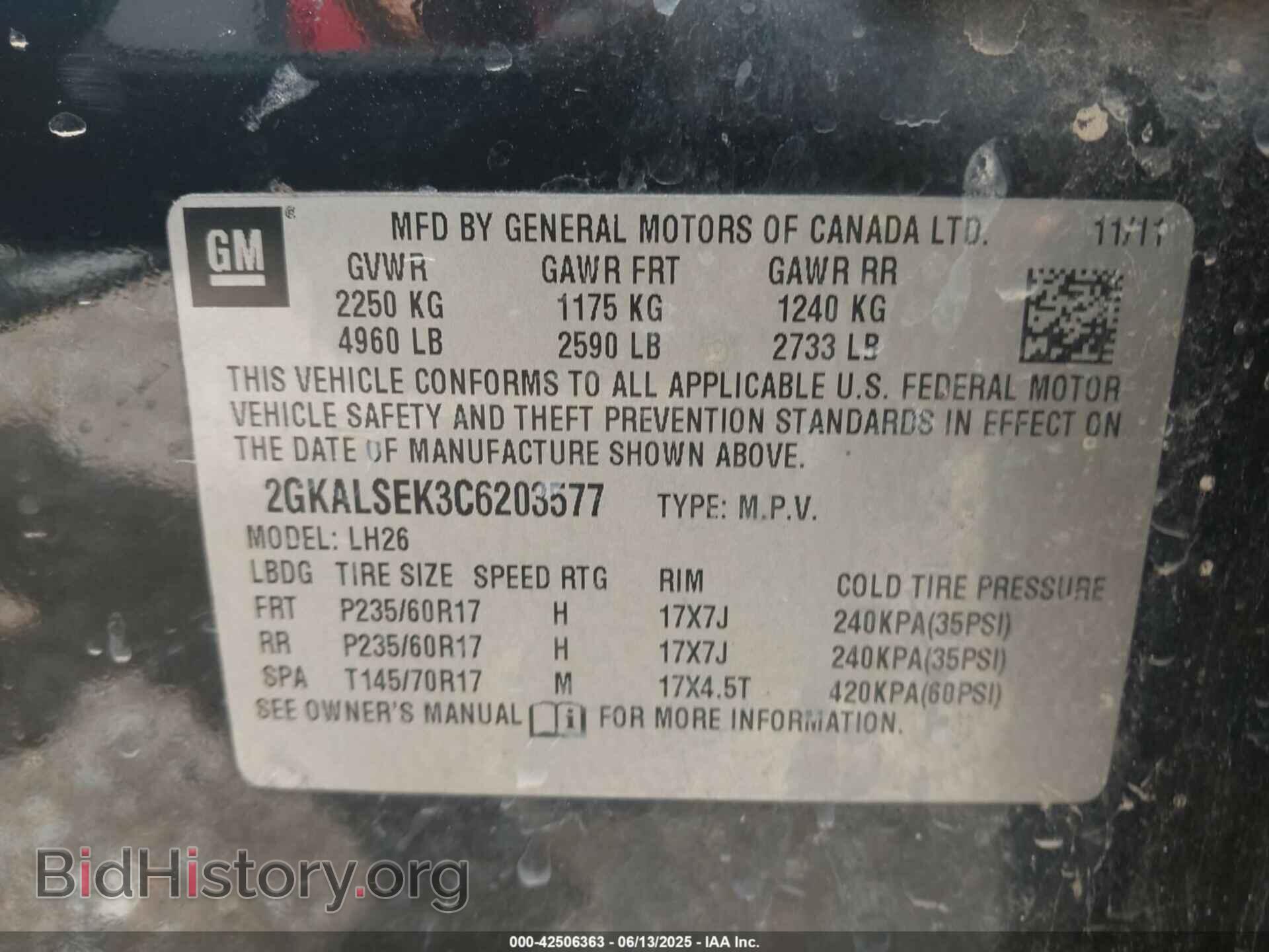 2012 GMC TERRAIN - VIN: 2GKALSEK3C6203577 - Photo 9