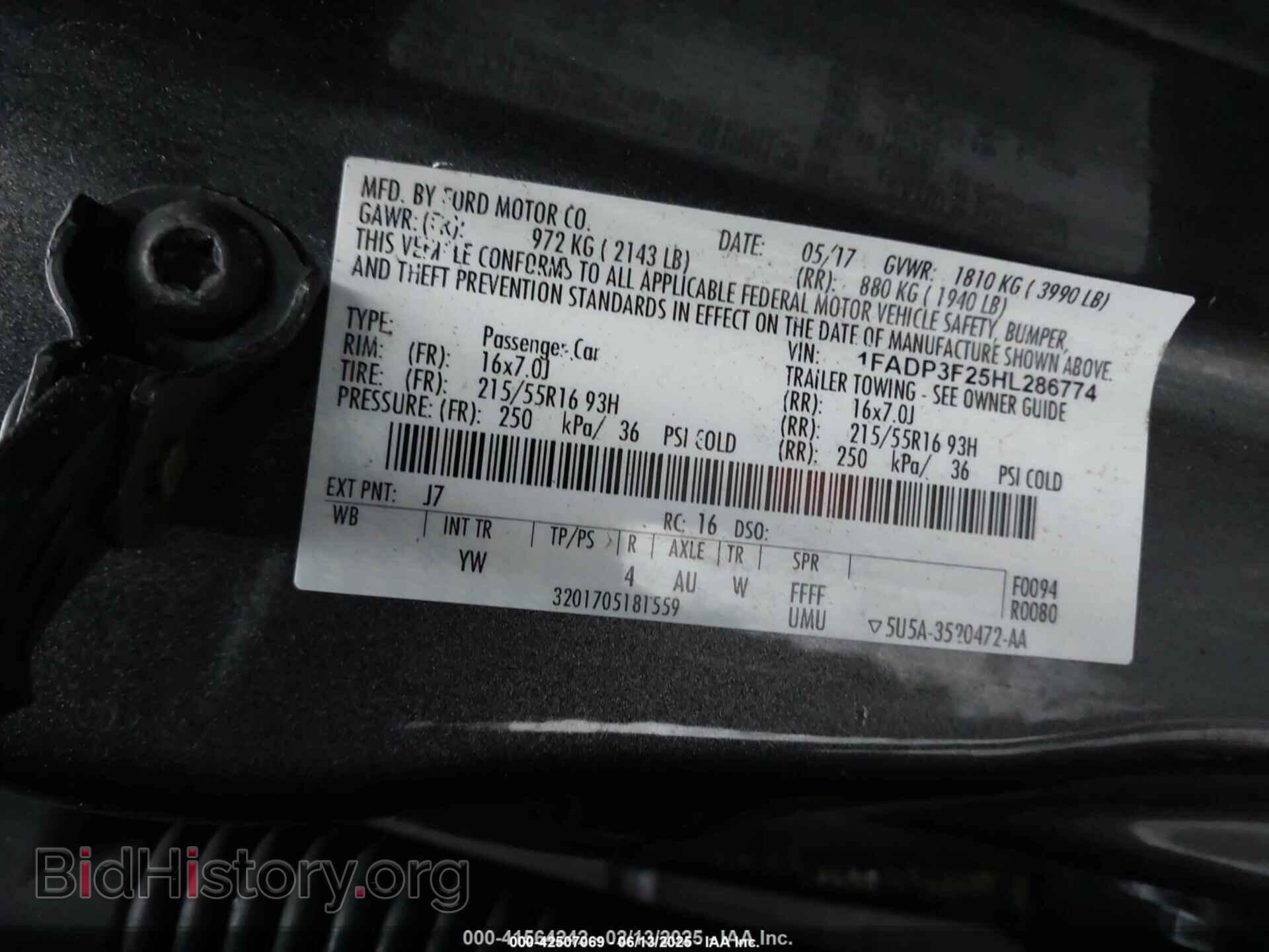 2017 FORD FOCUS - VIN: 1FADP3F25HL286774 - Фото 9